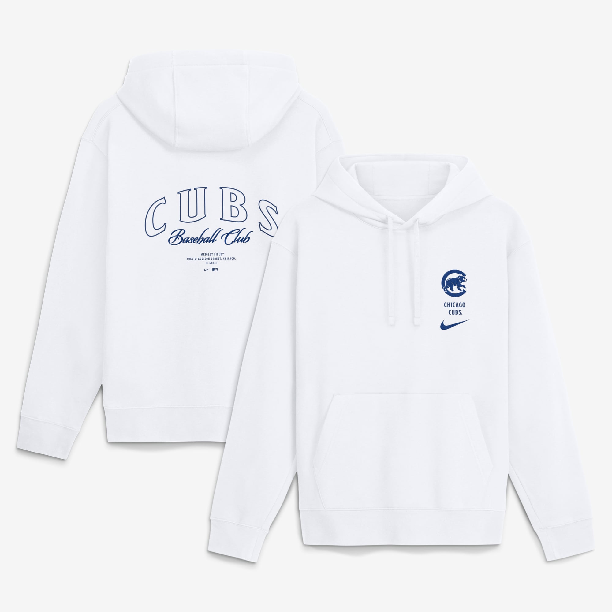 Men's Nike White Chicago Cubs Minimal Club Fleece Hoodie
