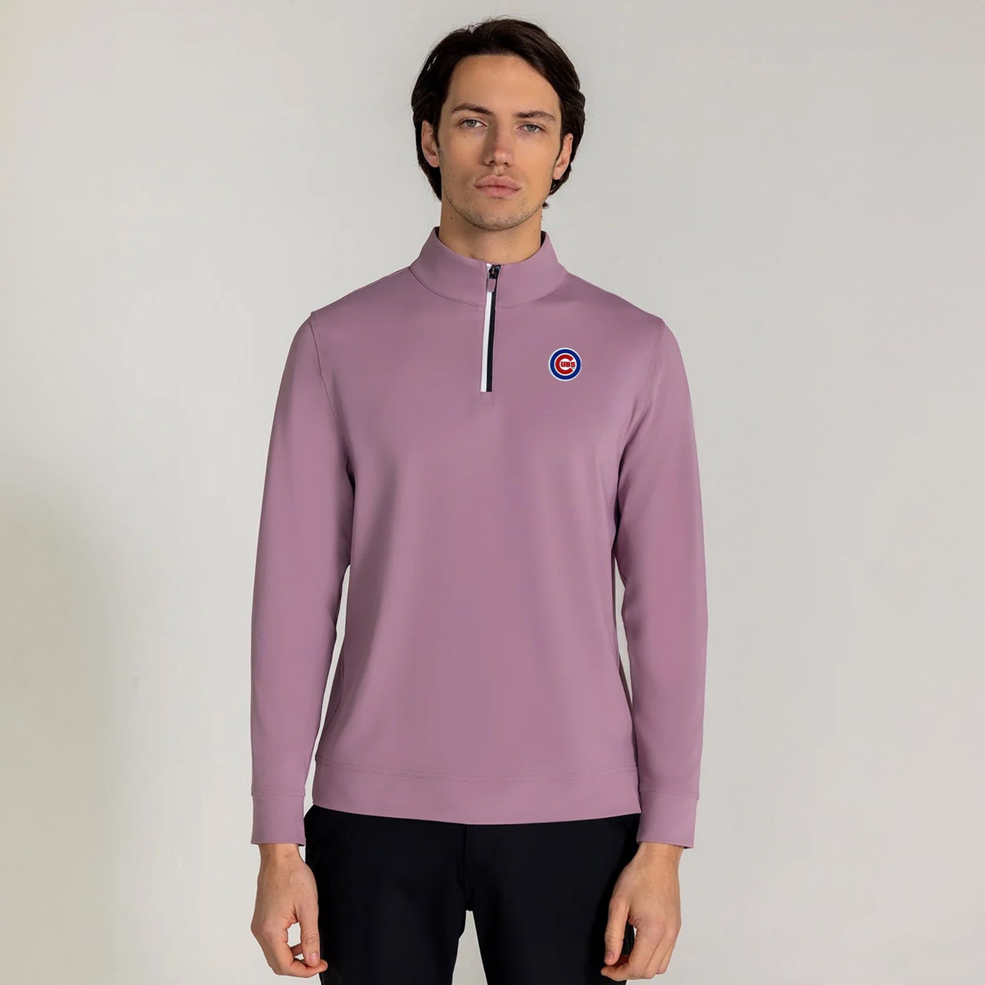 Men's Redvanly  Purple Chicago Cubs Fleet Quarter-Zip Pullover