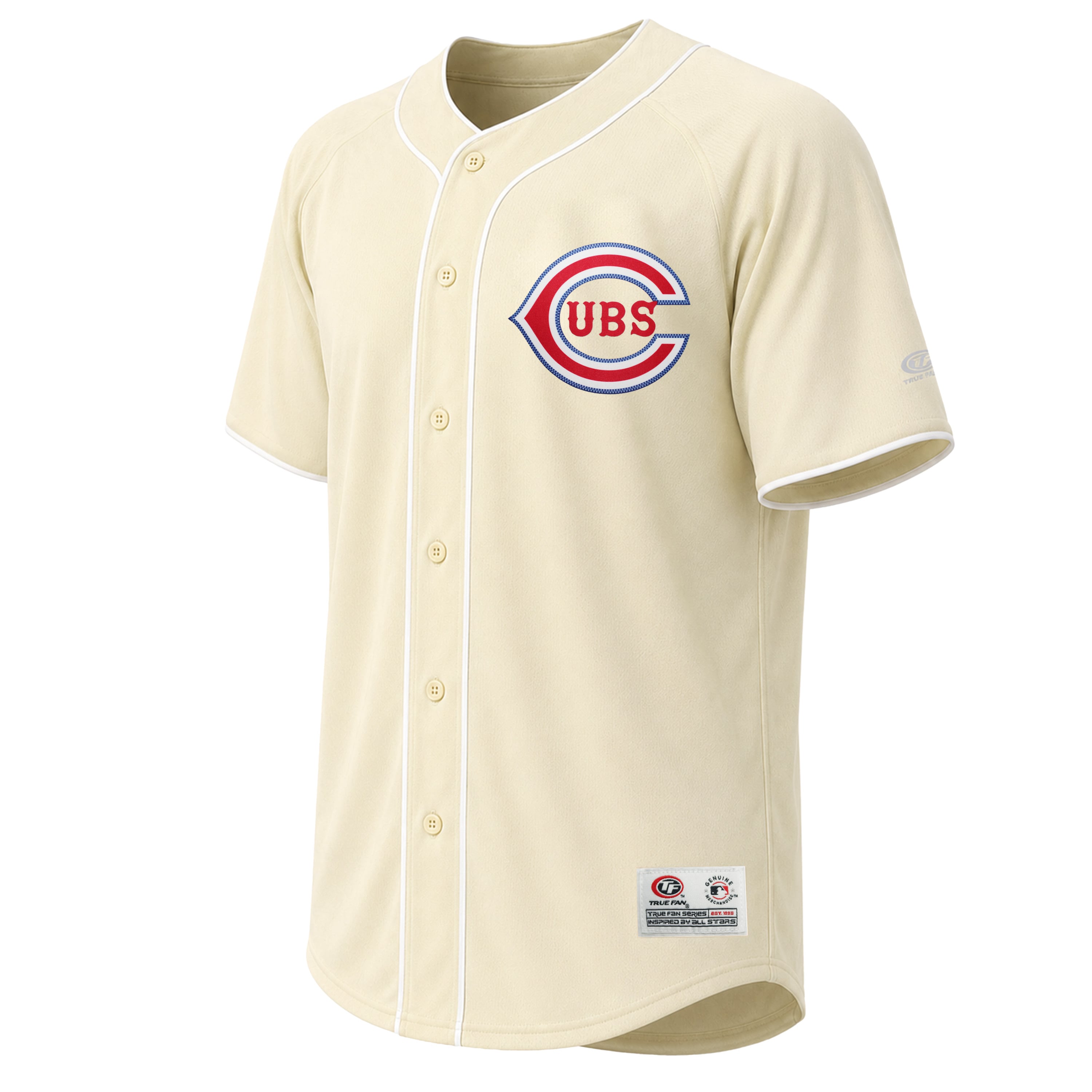 Men's Stitches Cream Chicago Cubs Fashion Jersey