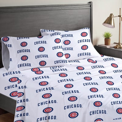 Chicago Cubs Pegasus Four-Piece Queen Sheet Set