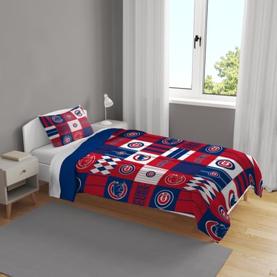 Chicago Cubs Pegasus Patchwork Plaid Two-Piece Twin/Twin XL Bed in a Bag Set