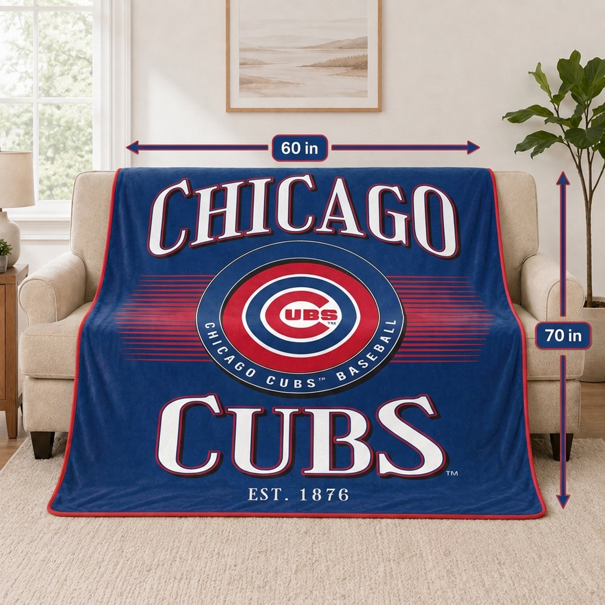 Couverture Pegasus Chicago Cubs Spotlight Arch 60" x 70" ultra douce