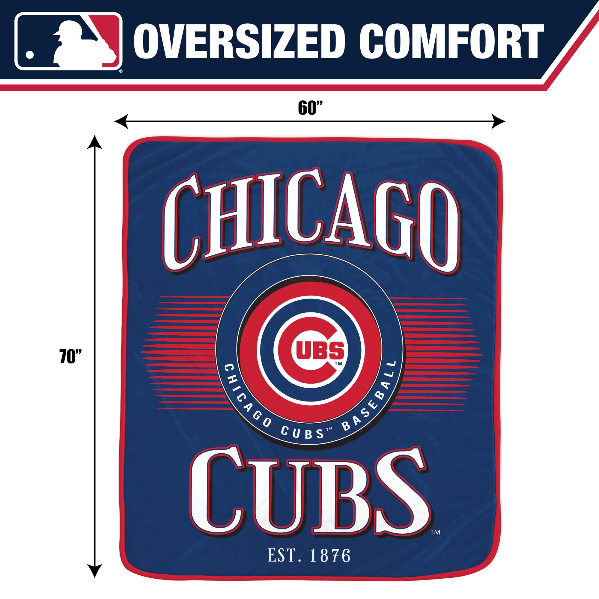 Couverture Pegasus Chicago Cubs Spotlight Arch 60" x 70" ultra douce