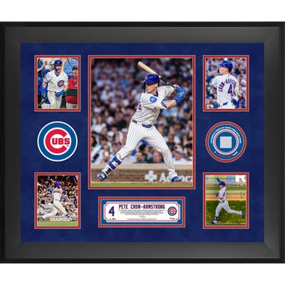 Pete Crow-Armstrong Chicago Cubs Fanatics Authentic Framed 5-Photo Collage with a Piece of Game-Used Base from First Career Cycle - Limited Edition of 250