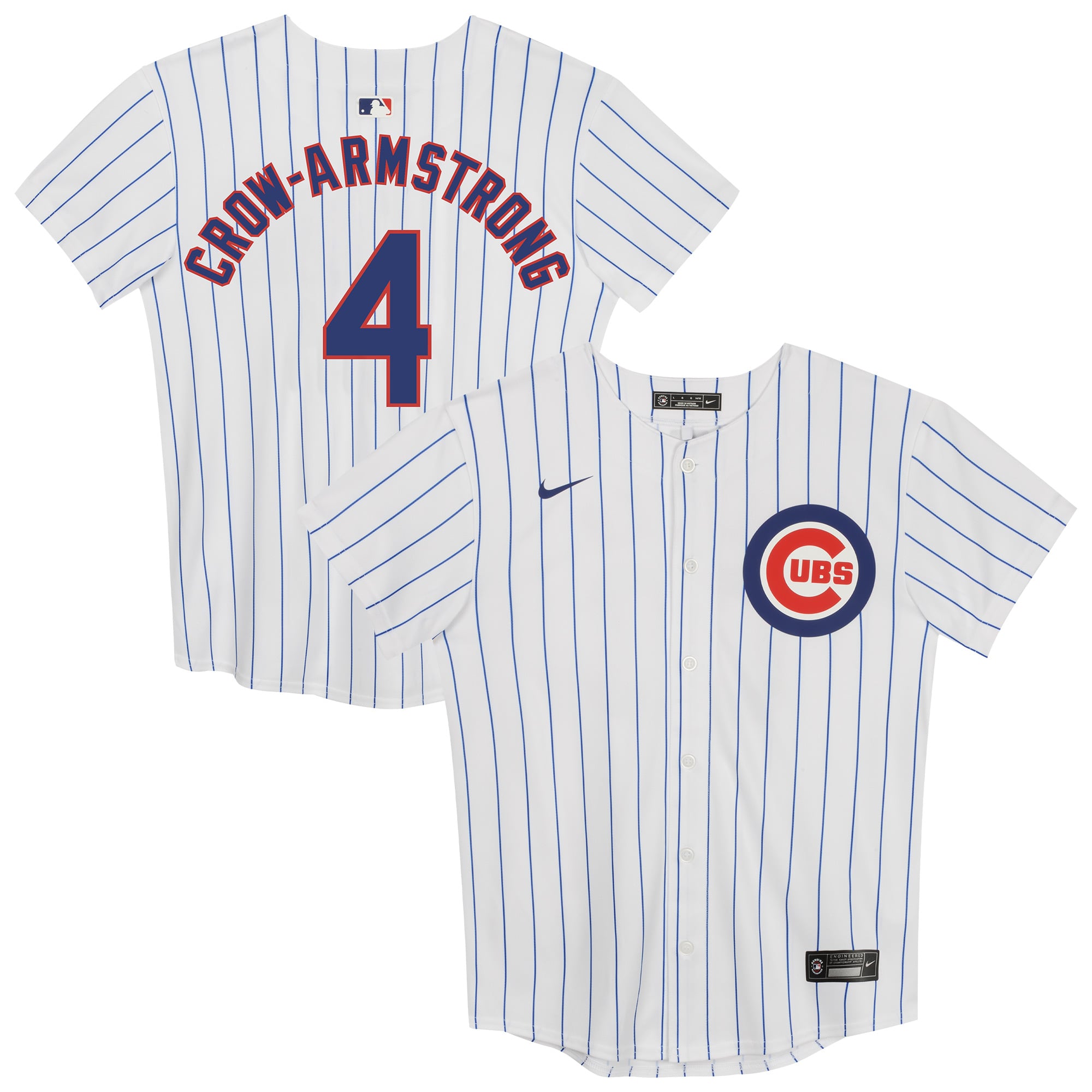 Maillot domicile blanc Nike Pete Crow-Armstrong des Cubs de Chicago pour enfants d'âge préscolaire