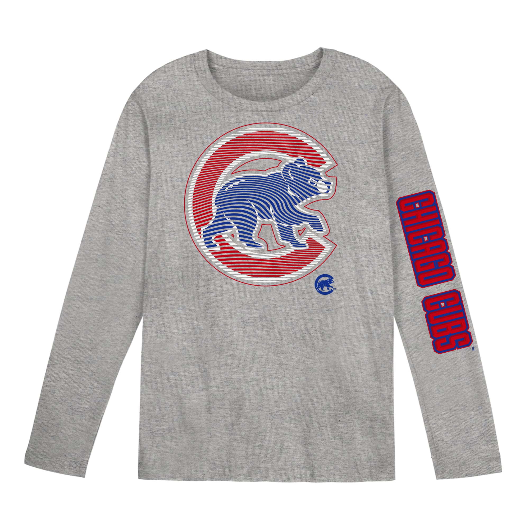 T-shirt à manches longues gris Chicago Cubs Air Raid pour enfants d'âge préscolaire