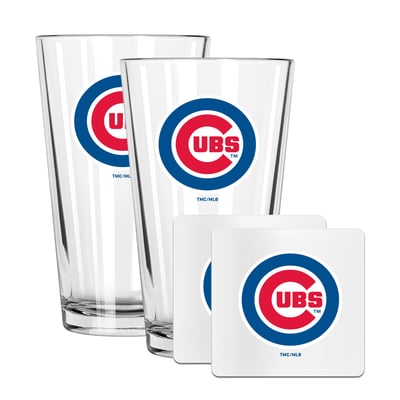 Chicago Cubs The Memory Company 16oz. Pint Glass and Coaster Set