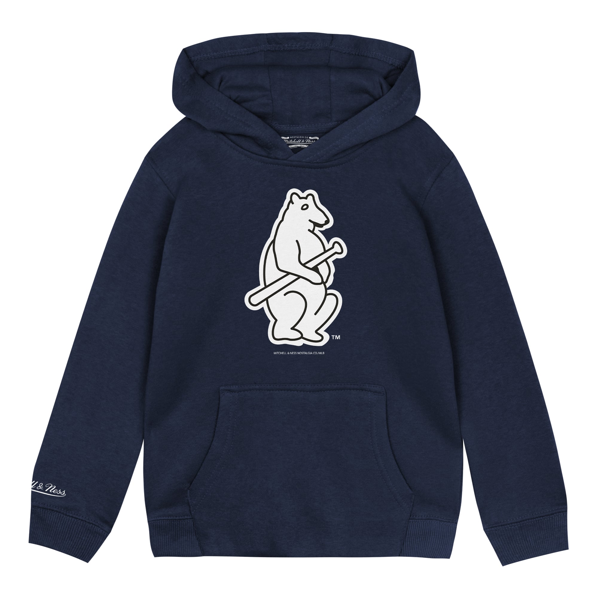 Sweat à capuche rétro Mitchell & Ness bleu marine Chicago Cubs pour tout-petit
