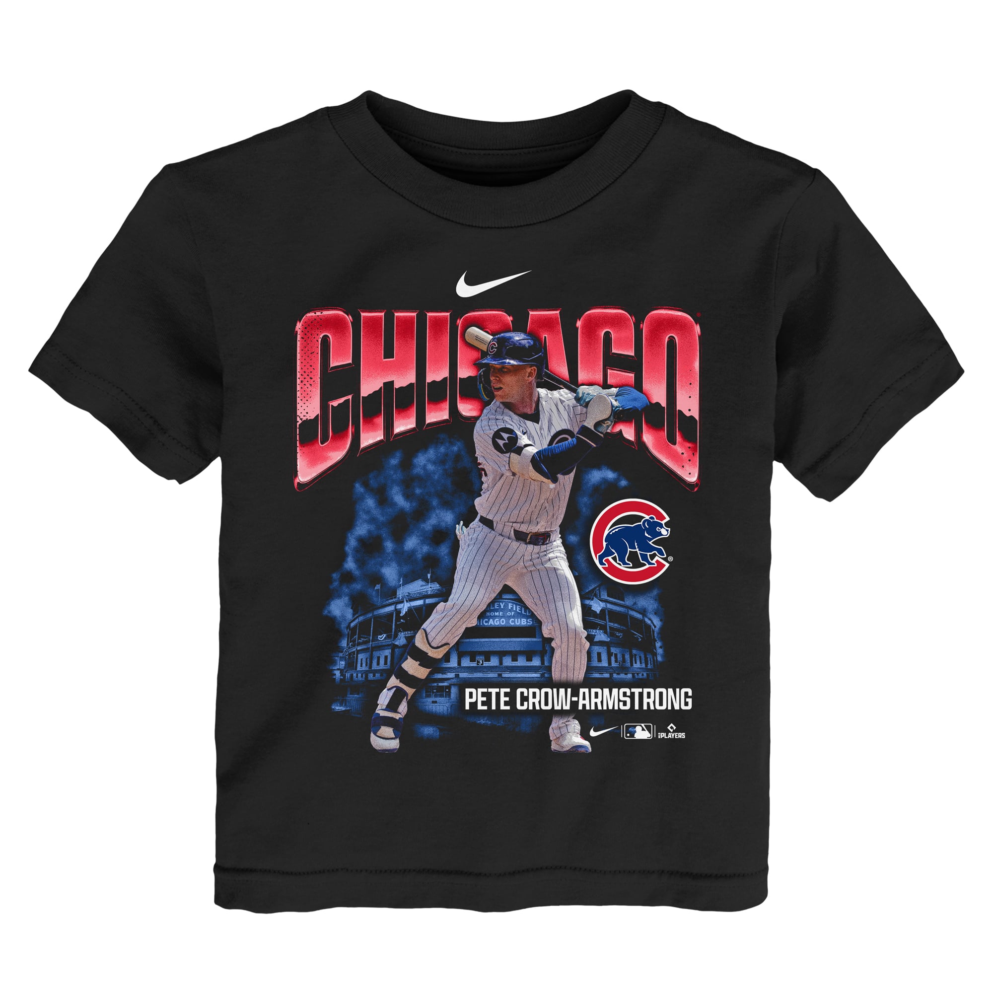 Toddler Nike Pete Crow-Armstrong Black Chicago Cubs Oversized Player T-Shirt