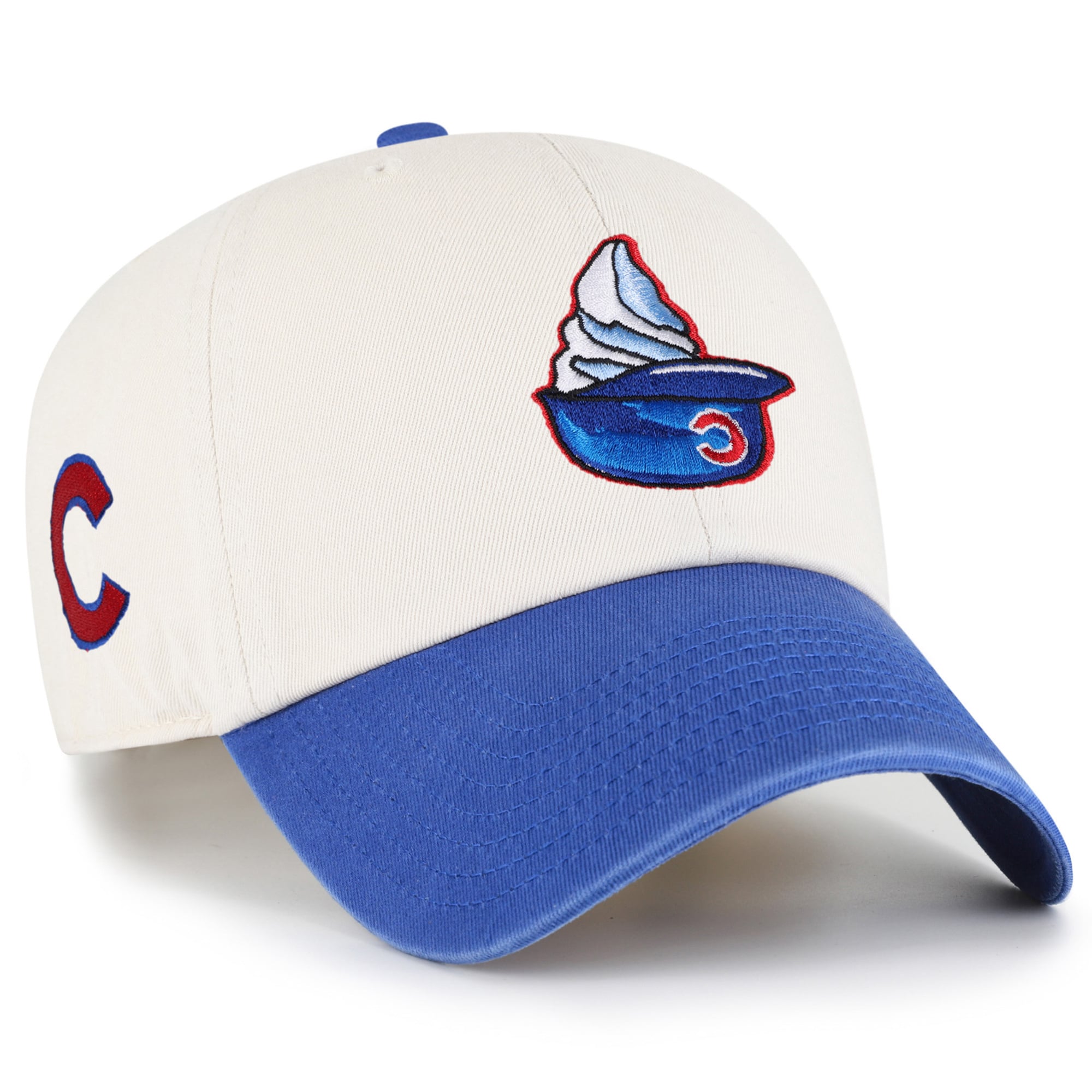 Unisex '47 Natural Chicago Cubs Single Swirl Ice Cream Helmet 2.0 Clean Up Adjustable Hat