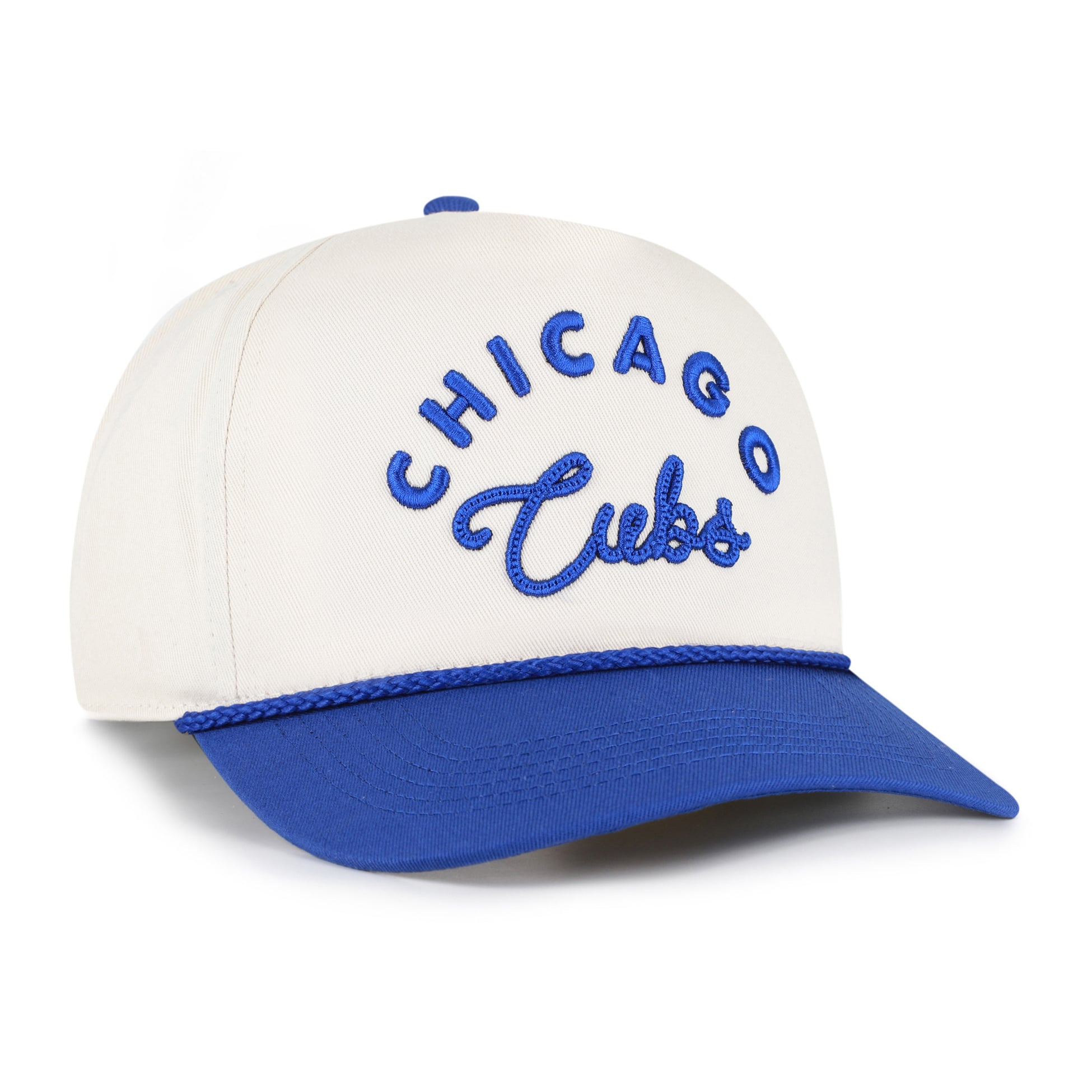 Unisex '47 Natural/Royal Chicago Cubs Rope Script Hitch Adjustable Hat