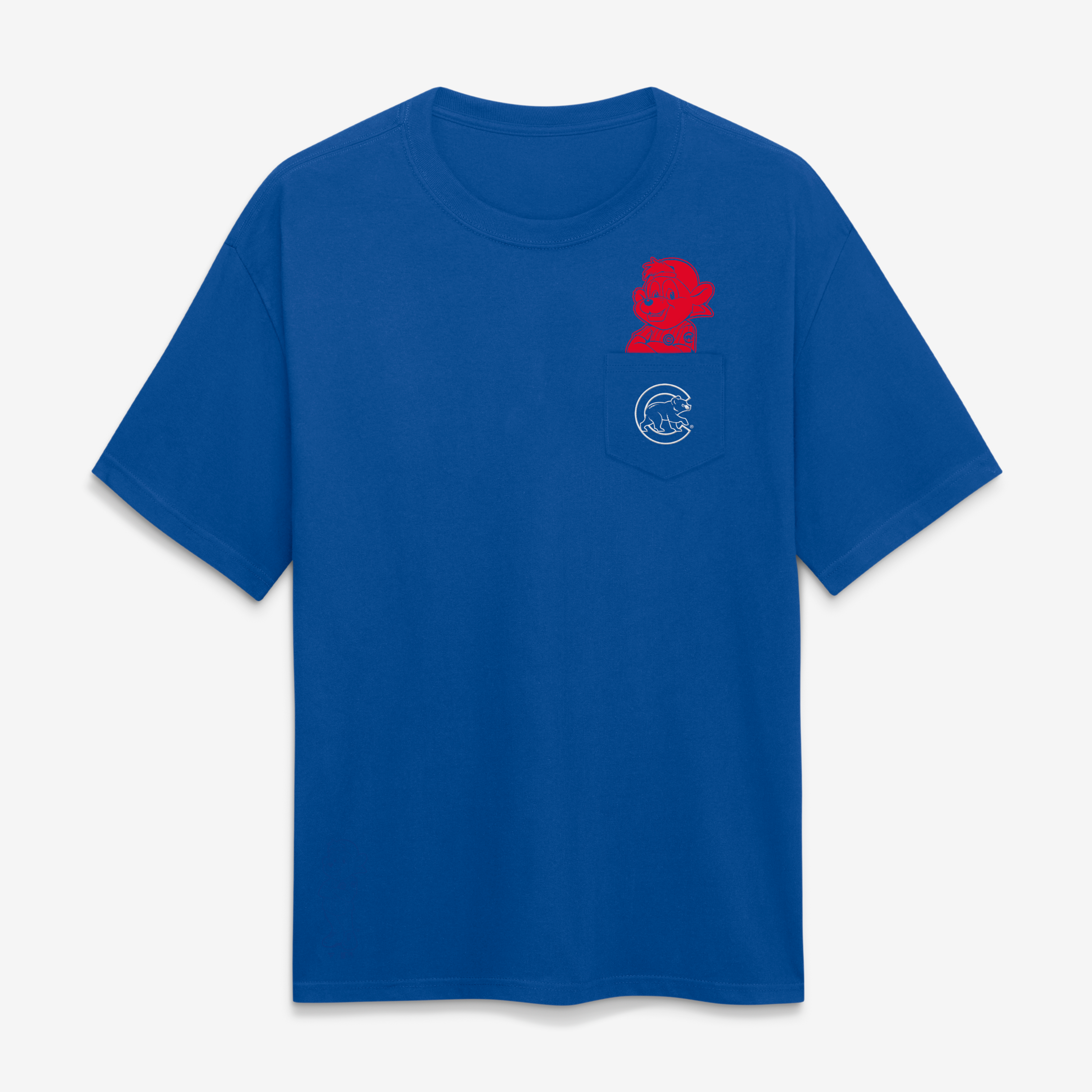 T-shirt unisexe Fanatics Chicago Cubs Royal Pocket Mascot