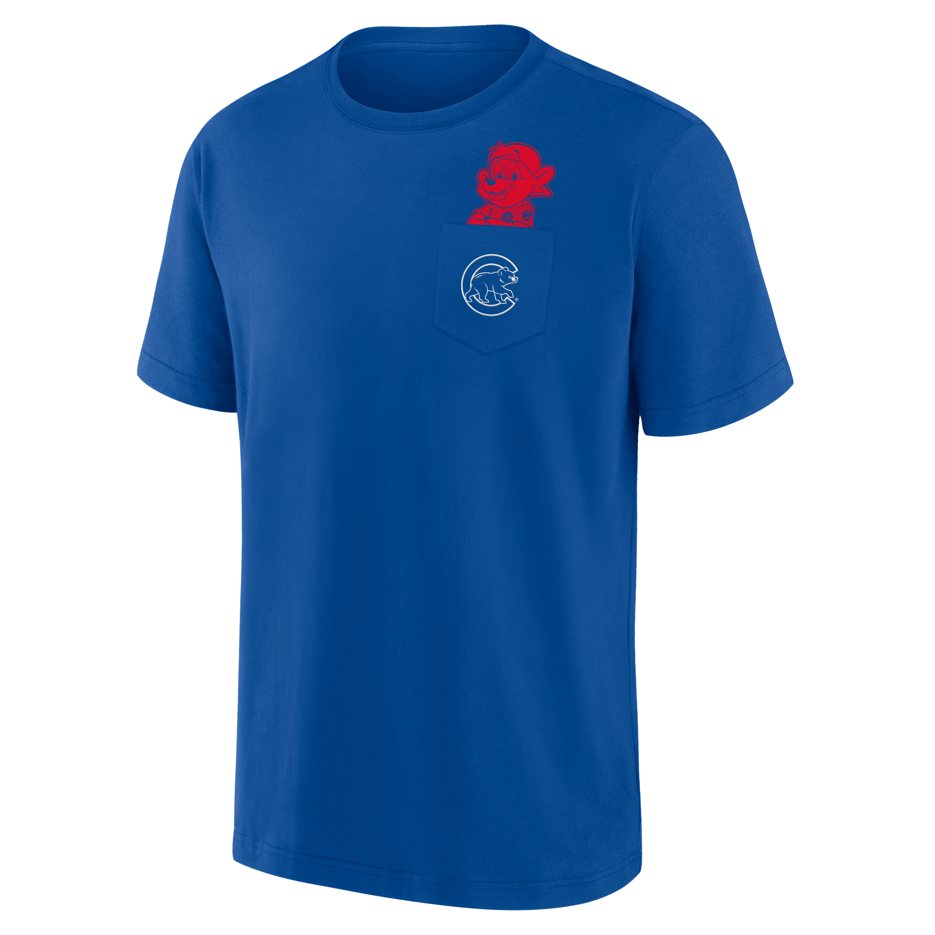 T-shirt unisexe Fanatics Chicago Cubs Royal Pocket Mascot