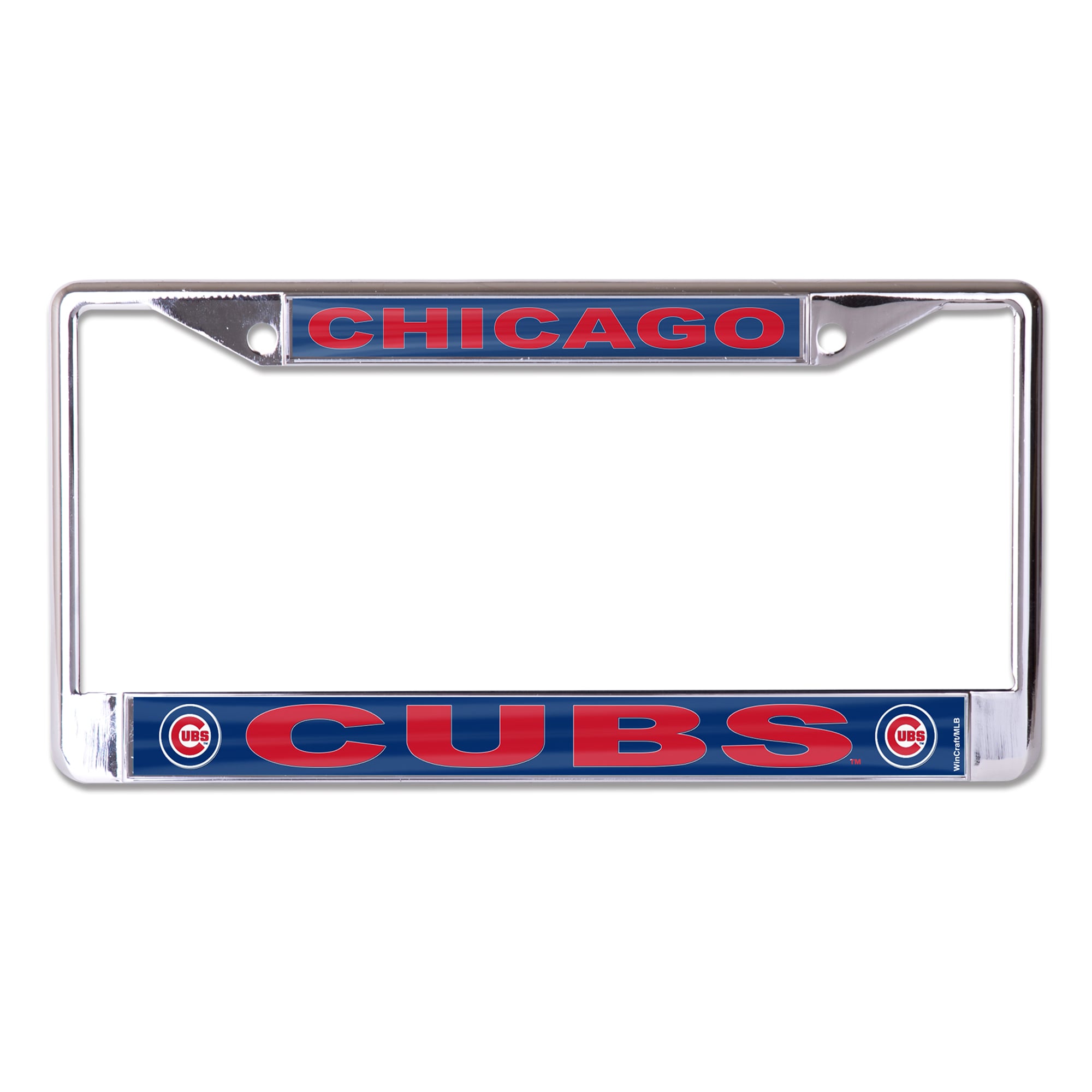 Cadre de plaque d'immatriculation en métal WinCraft avec logo secondaire des Cubs de Chicago (taille S/L)