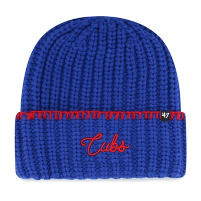 Chicago Cubs '47 Women's Blanket Stitch Cuffed Knit Hat - Royal