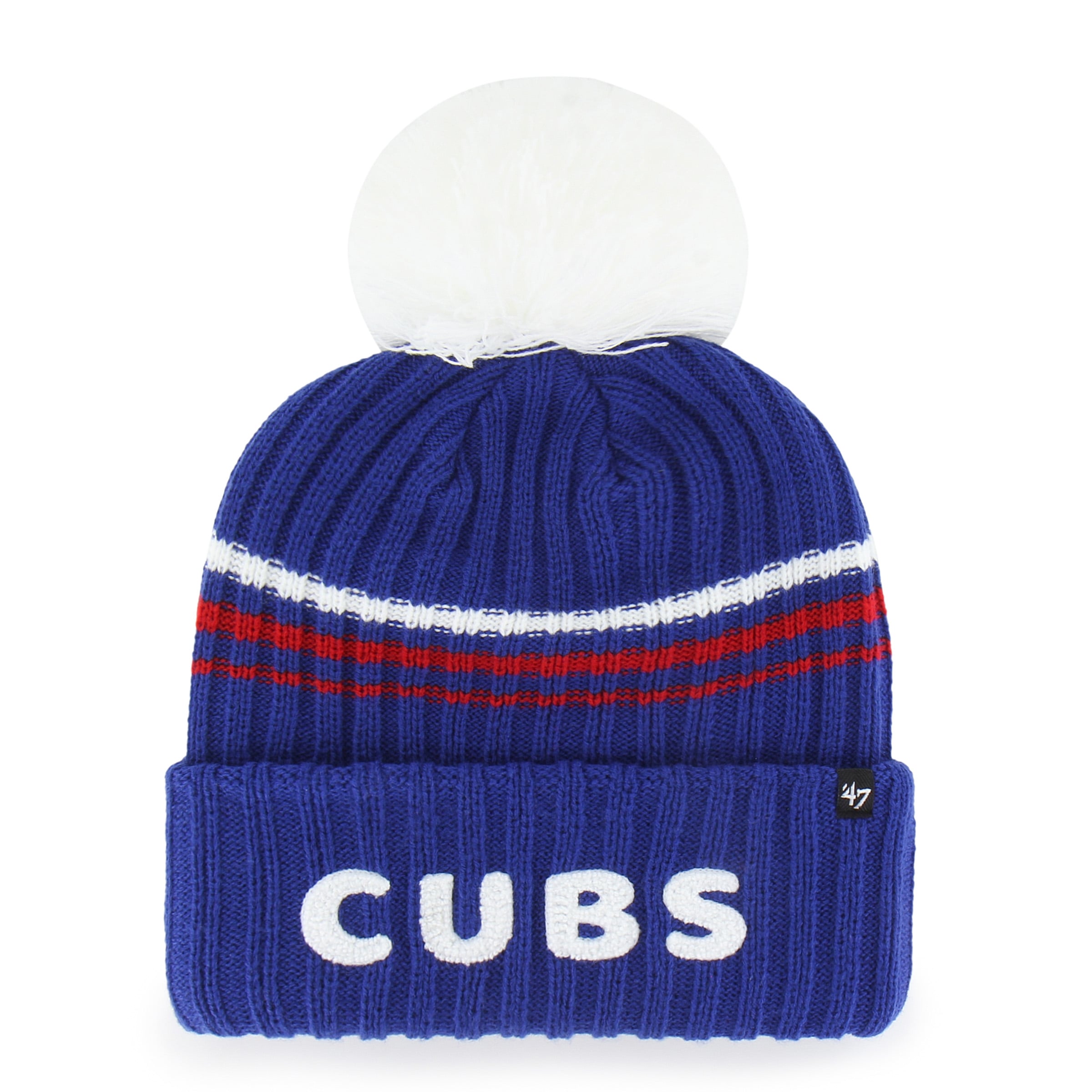 Bonnet en maille duveteuse à revers avec pompon, modèle '47 Royal Chicago Cubs pour femme