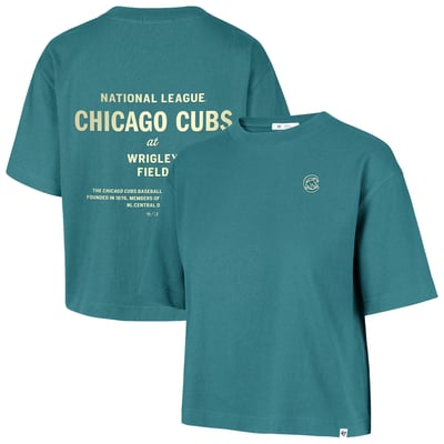  Chicago Cubs '47 Women's Contemporary Basics Leon City T-Shirt - Teal