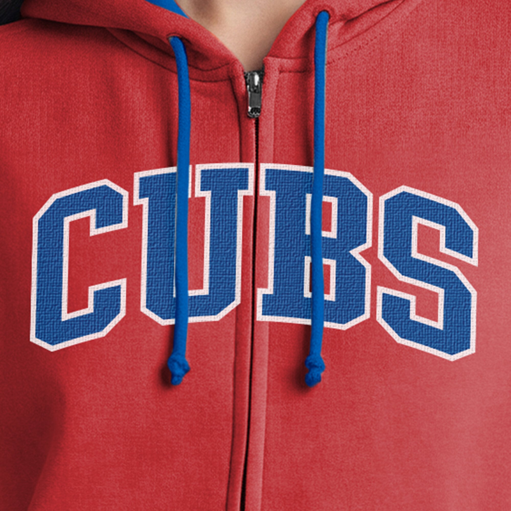 Sweat à capuche zippé en polaire rouge Champion Chicago Cubs pour femme