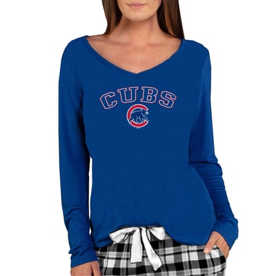 Chicago Cubs Concepts Sport Women's Marathon Knit Long Sleeve V-Neck T-Shirt - Royal