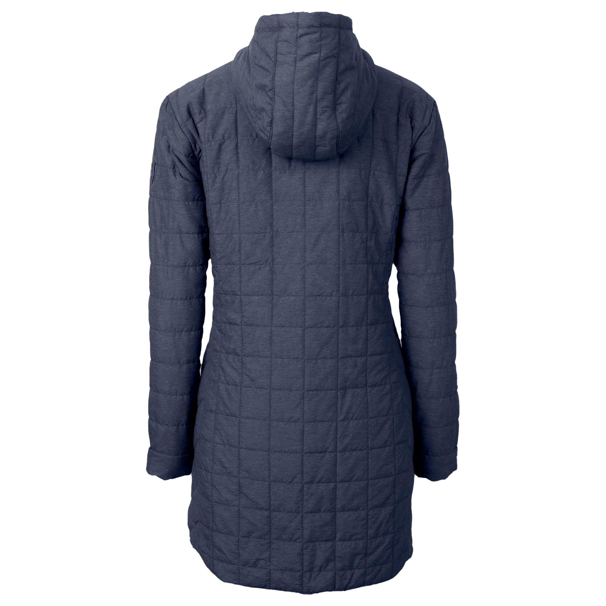 Women's Cutter & Buck  Anthracite Chicago Cubs City Connect Rainier PrimaLoft Eco Insulated Hooded Long Coat