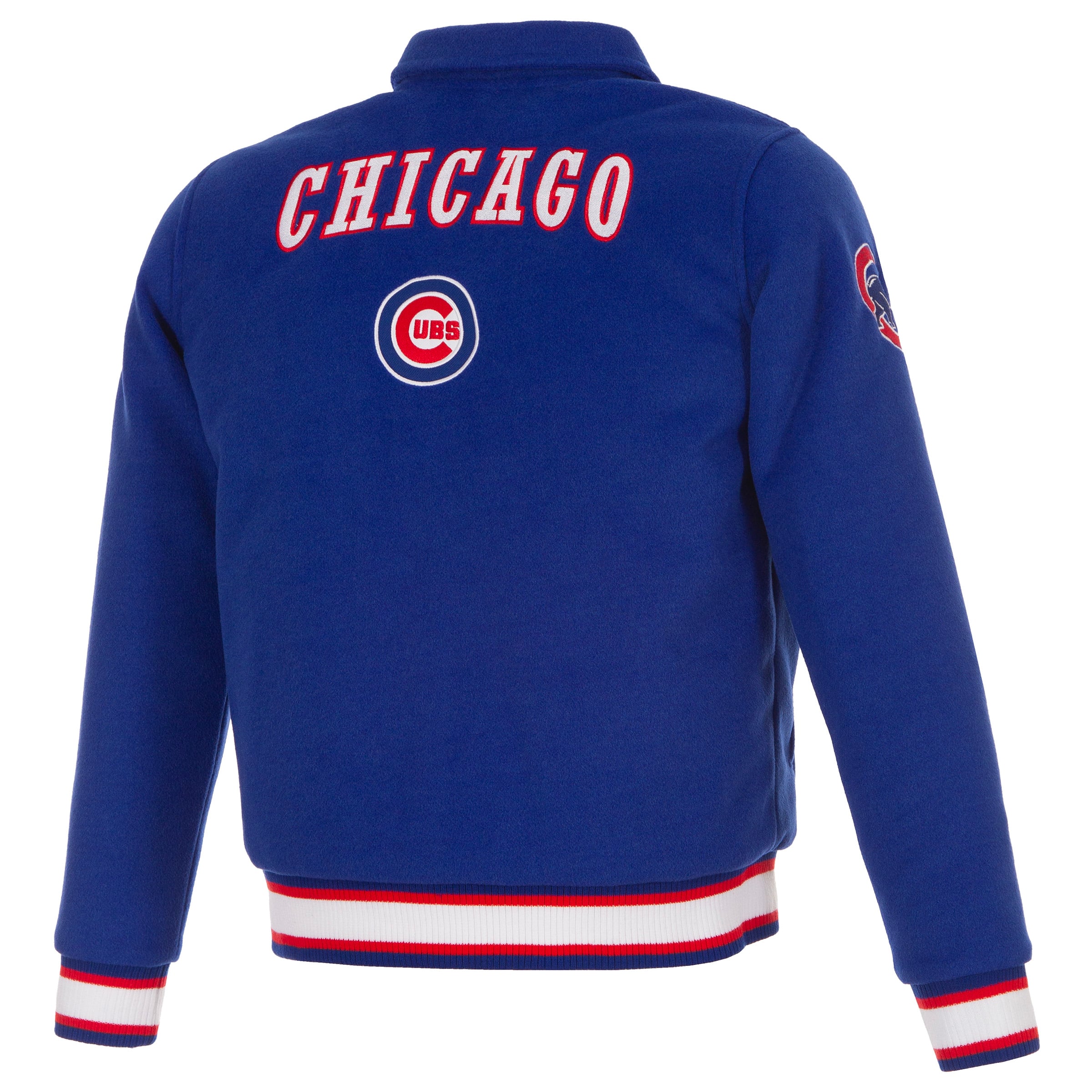 Veste réversible en laine à boutons-pression pour femme JH Design Royal Chicago Cubs