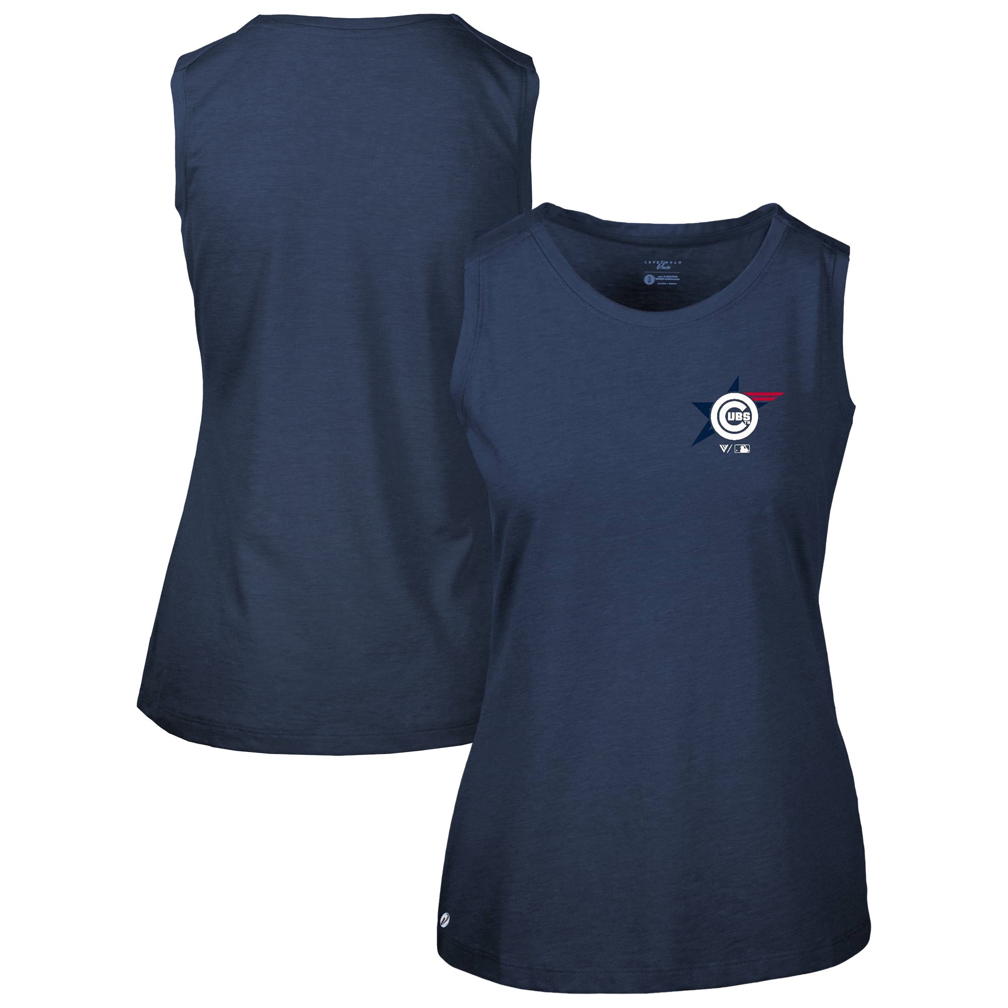 Women's Levelwear Navy Chicago Cubs Independence Day Macy Governor Tank Top