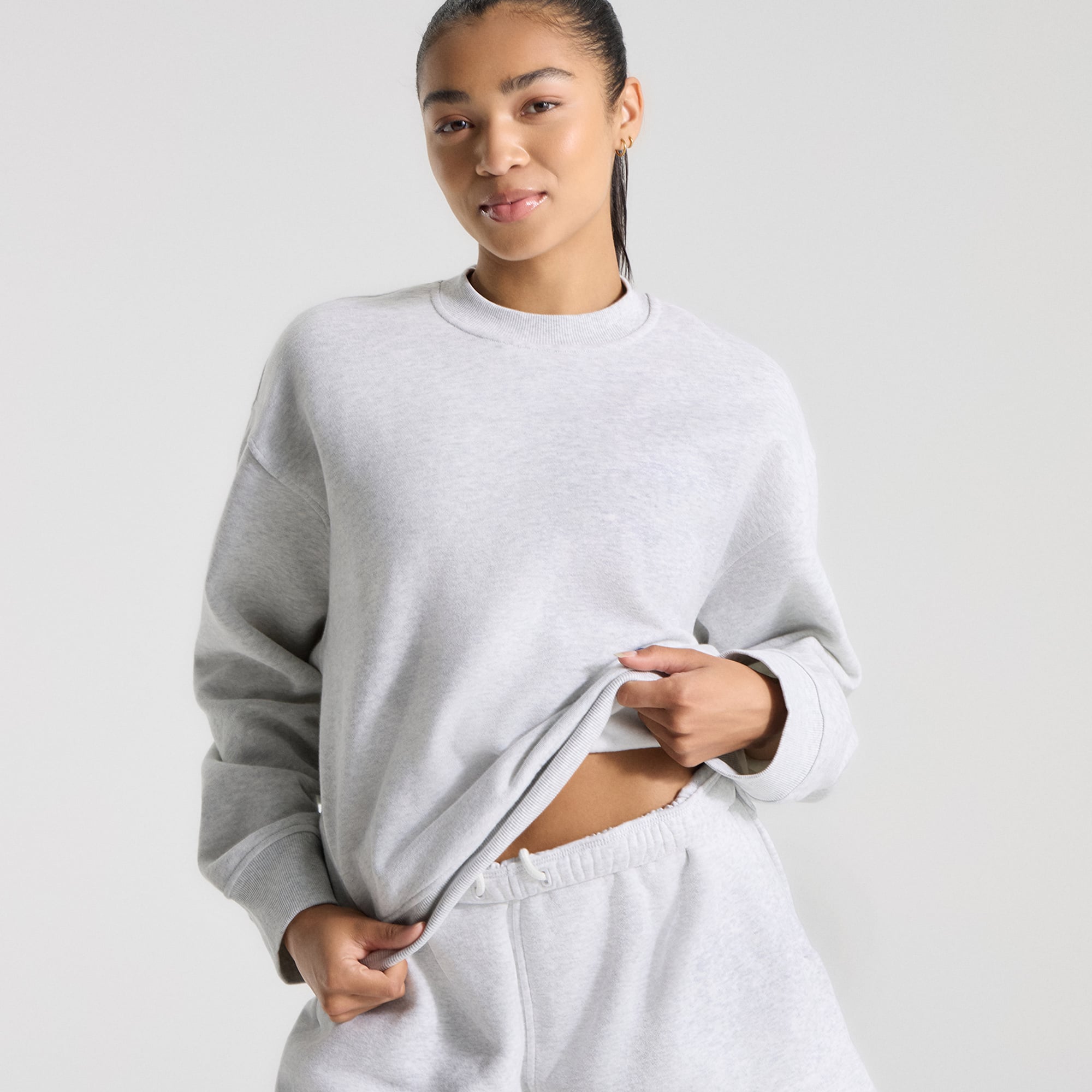 Pull oversize Steady State pour femme, gris chiné ultra clair, Chicago Cubs
