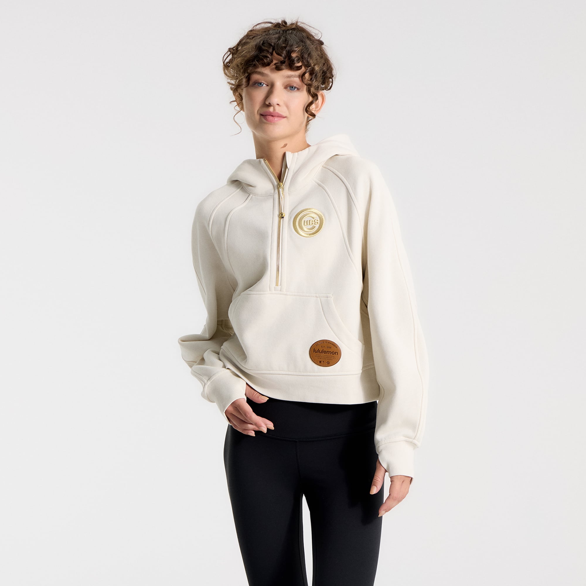 Women's lululemon Symphony Blue Chicago Cubs Scuba Oversized Half-Zip Hoodie