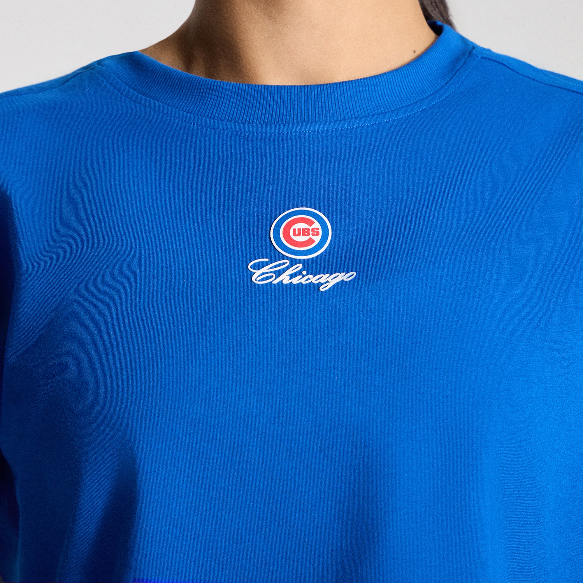 Women's lululemon Symphony Blue Chicago Cubs All Yours Organic Cotton Cropped T-Shirt