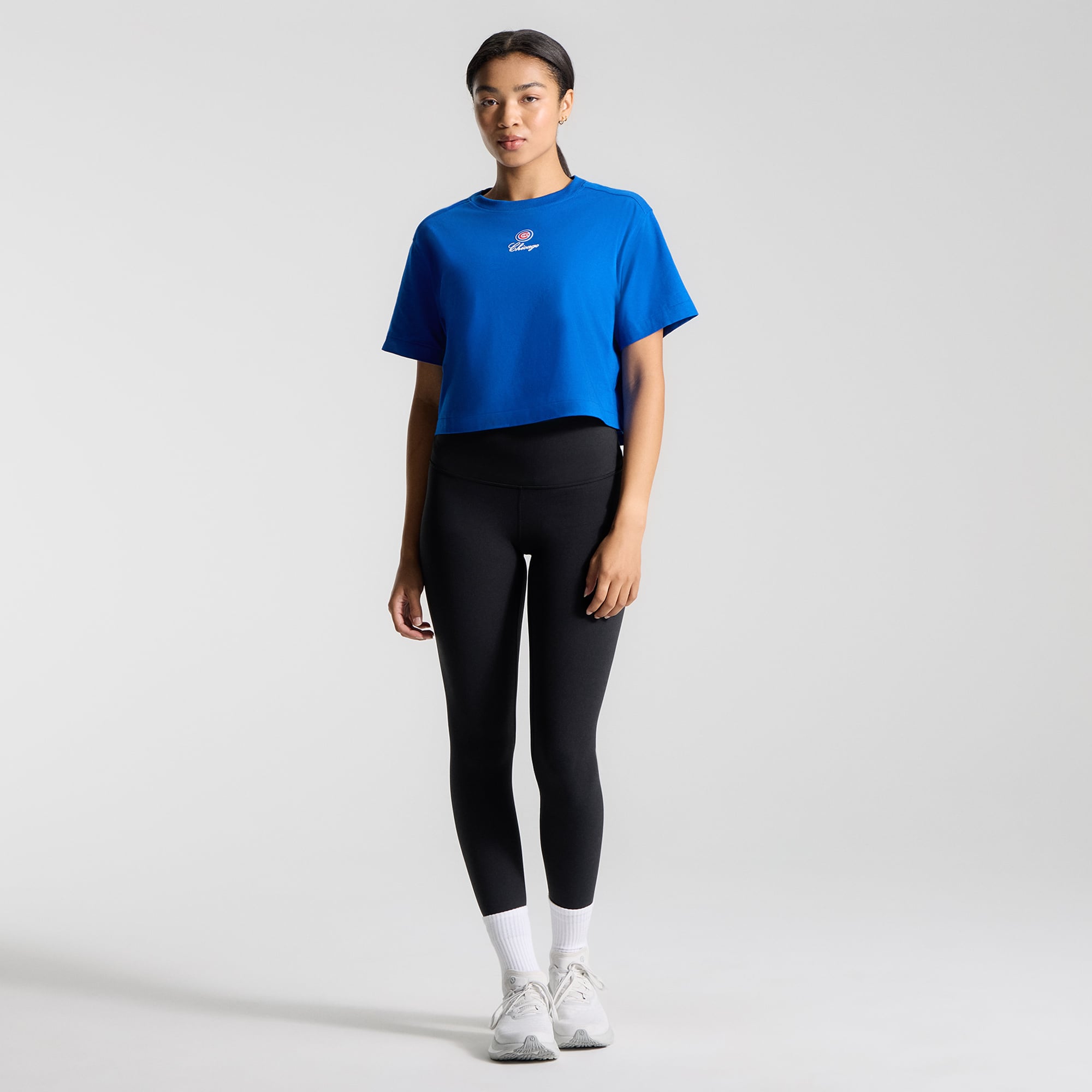 Women's lululemon Symphony Blue Chicago Cubs All Yours Organic Cotton Cropped T-Shirt