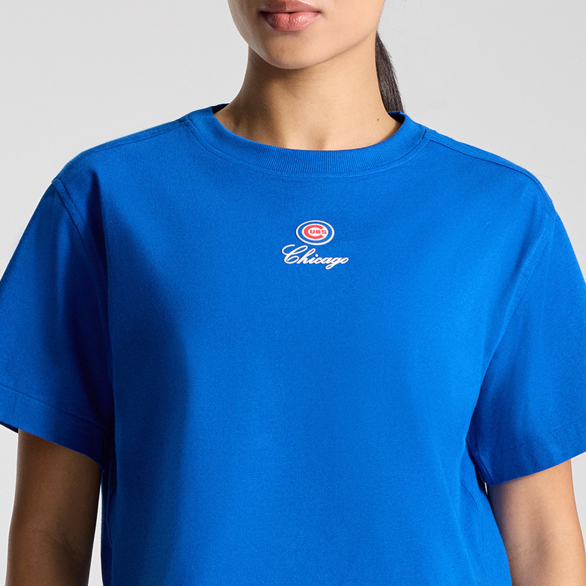 Women's lululemon Symphony Blue Chicago Cubs All Yours Organic Cotton Cropped T-Shirt
