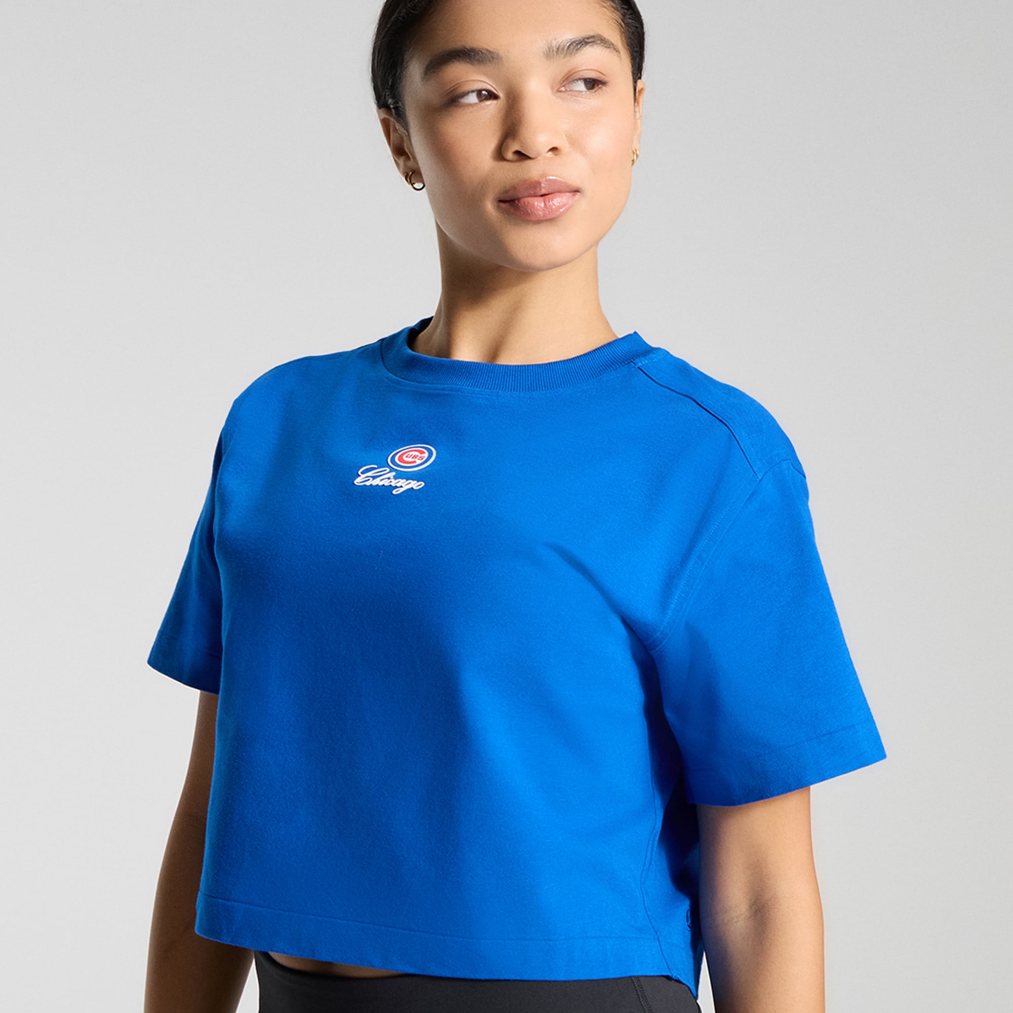 Women's lululemon Symphony Blue Chicago Cubs All Yours Organic Cotton Cropped T-Shirt