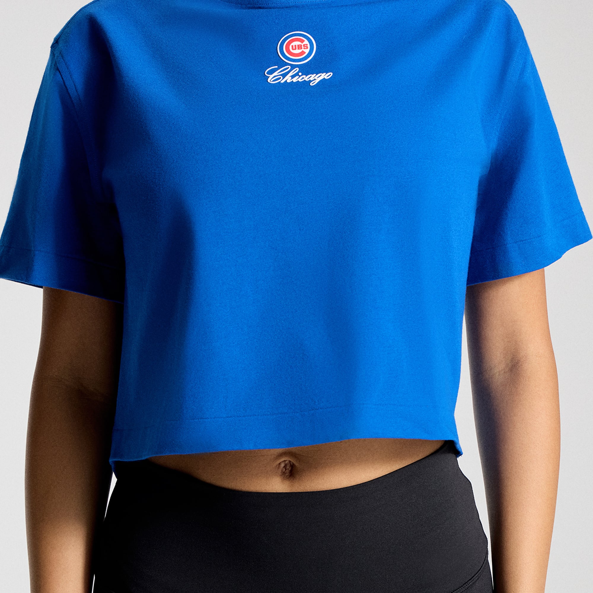 Women's lululemon Symphony Blue Chicago Cubs All Yours Organic Cotton Cropped T-Shirt