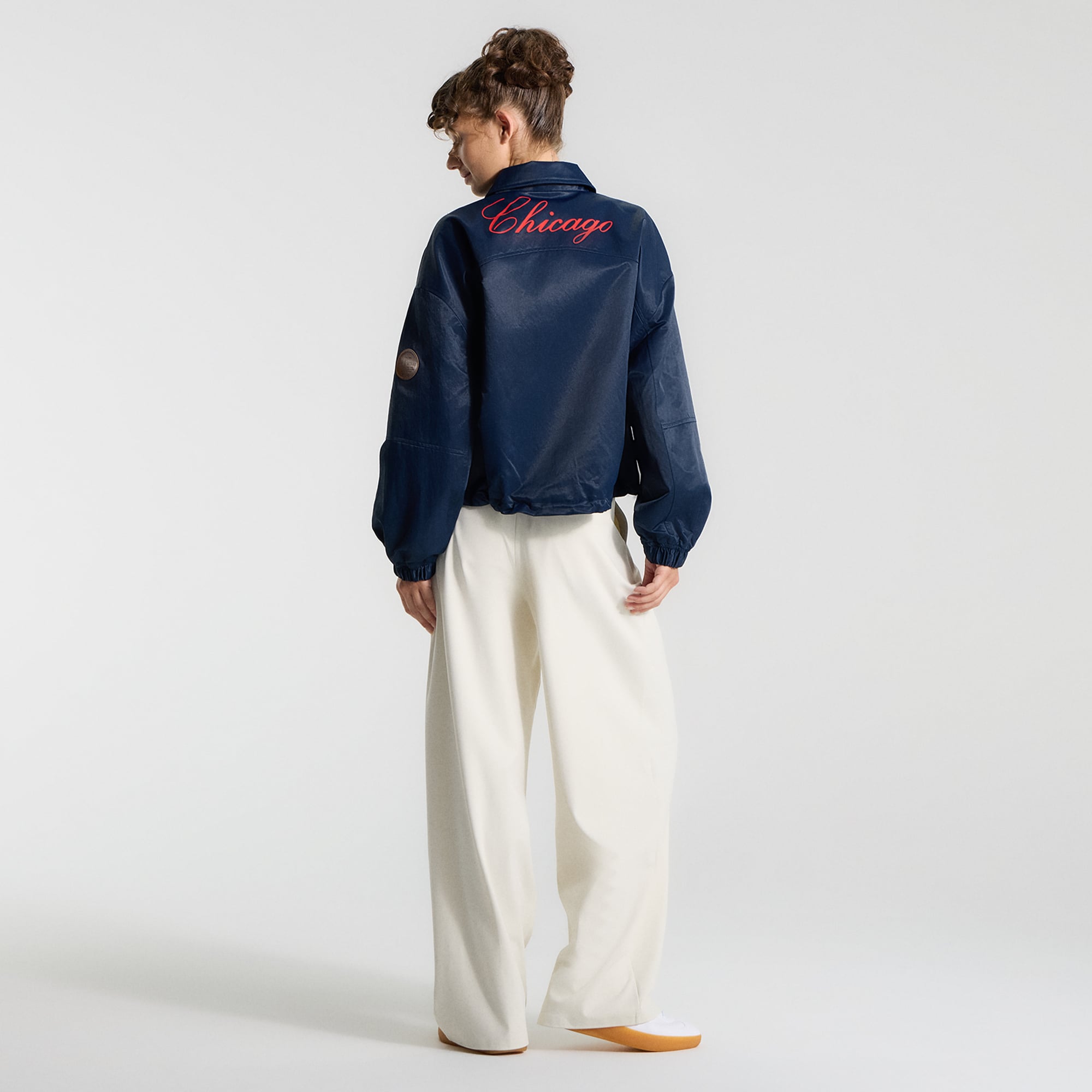 Veste d'entraîneur des Cubs de Chicago, bleu marine, lululemon, pour femme