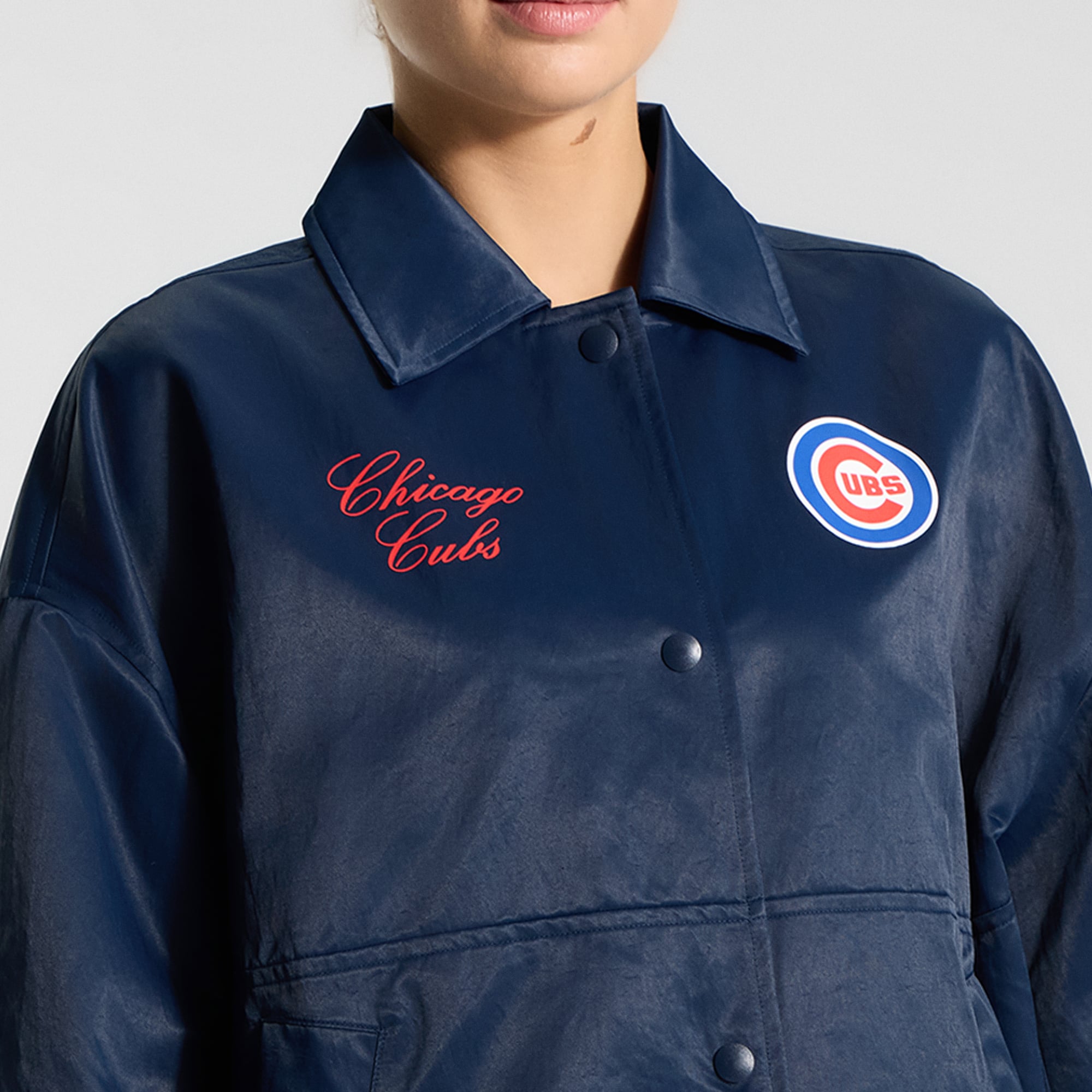 Veste d'entraîneur des Cubs de Chicago, bleu marine, lululemon, pour femme