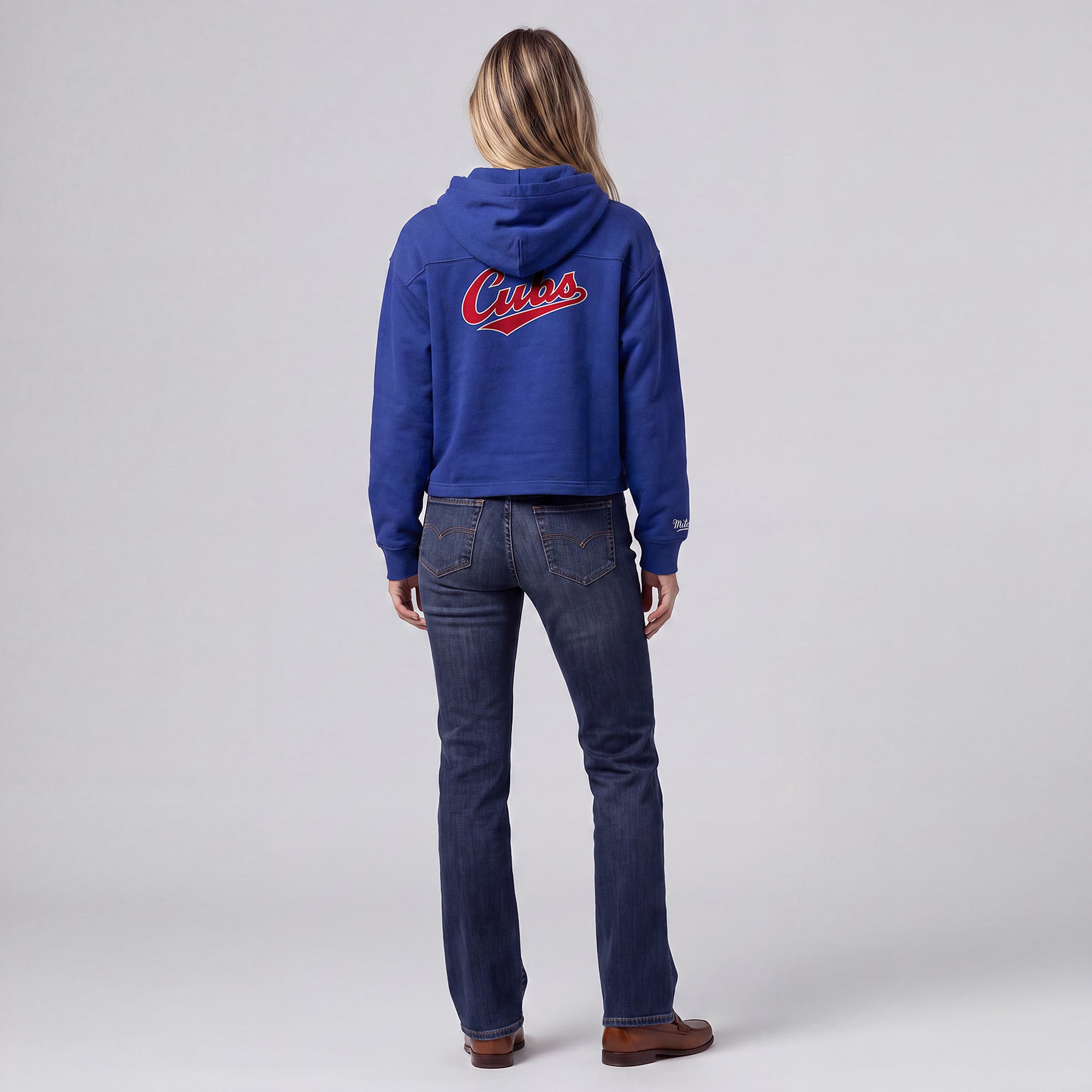 Women's Mitchell & Ness Royal Chicago Cubs Cooperstown Collection Retro Roots Pullover Hoodie