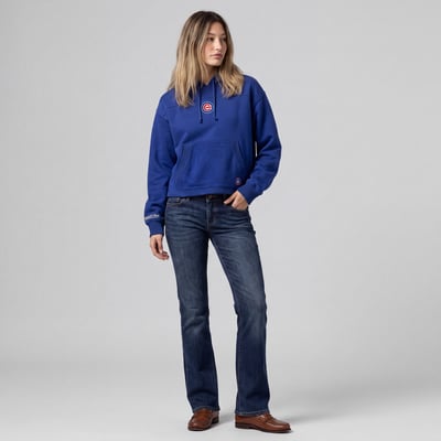 Chicago Cubs Mitchell & Ness Women's Cooperstown Collection Retro Roots Pullover Hoodie - Royal
