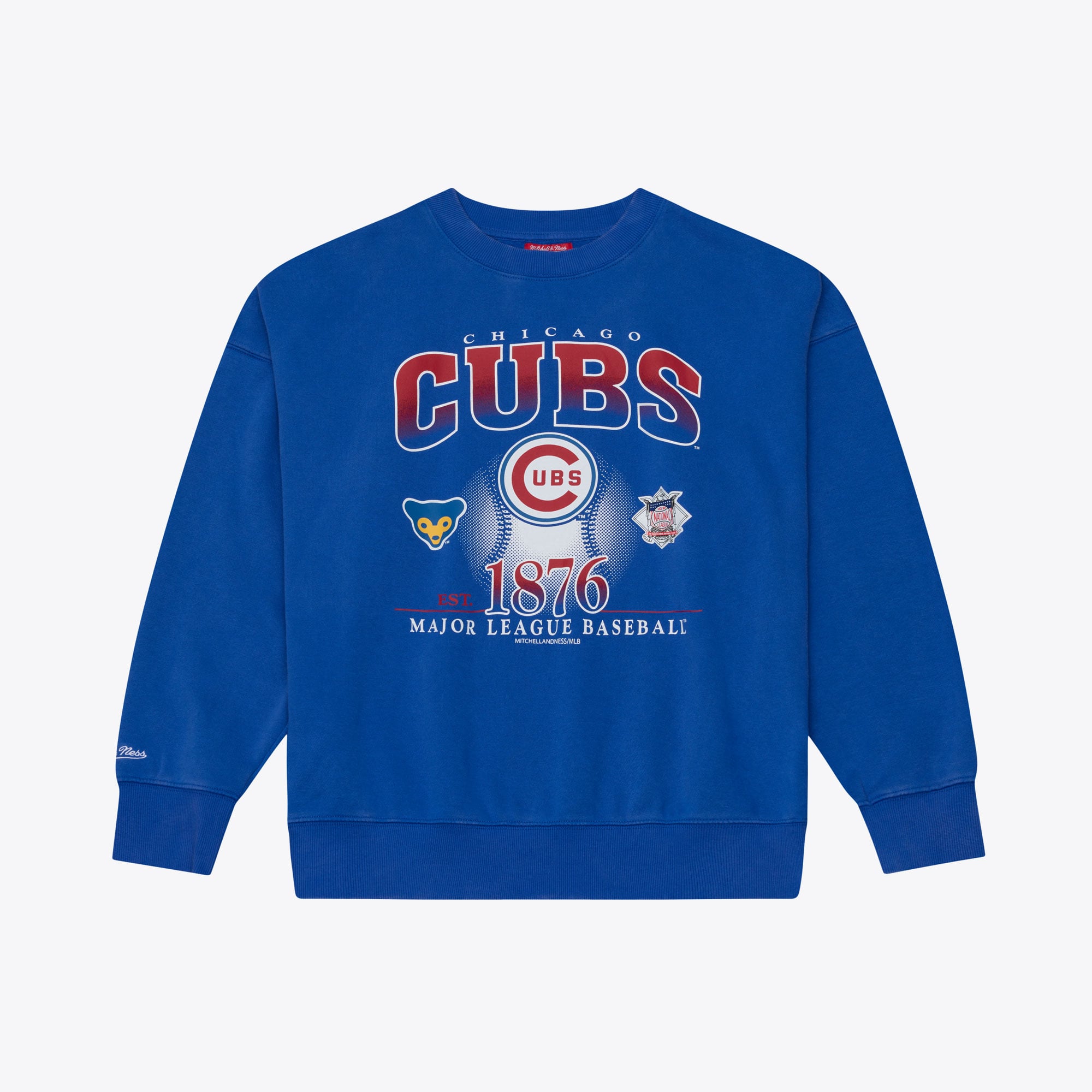 Women's Mitchell & Ness Royal Chicago Cubs Street Graphics Sweatshirt