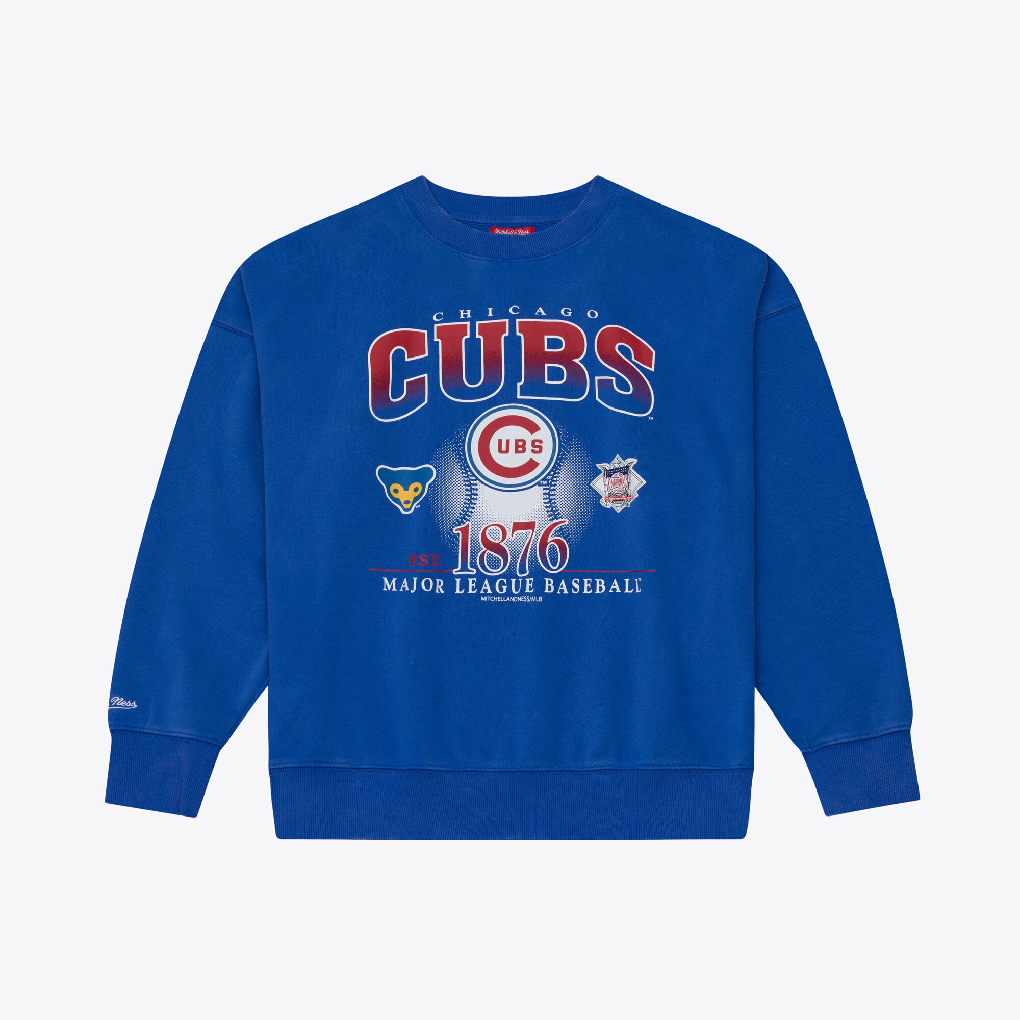 Sweat-shirt Mitchell & Ness Royal Chicago Cubs Street Graphics pour femme