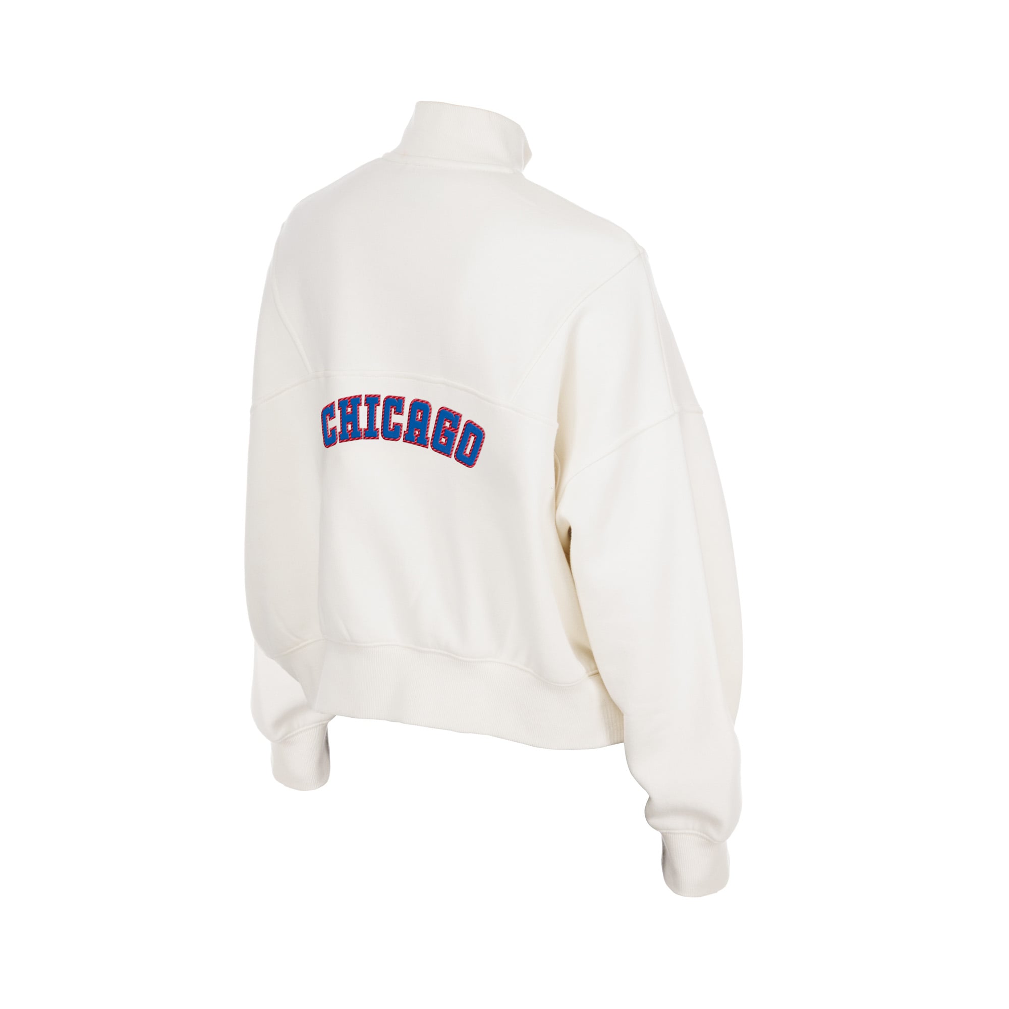 Pull polaire à col zippé New Era beige clair pour femme