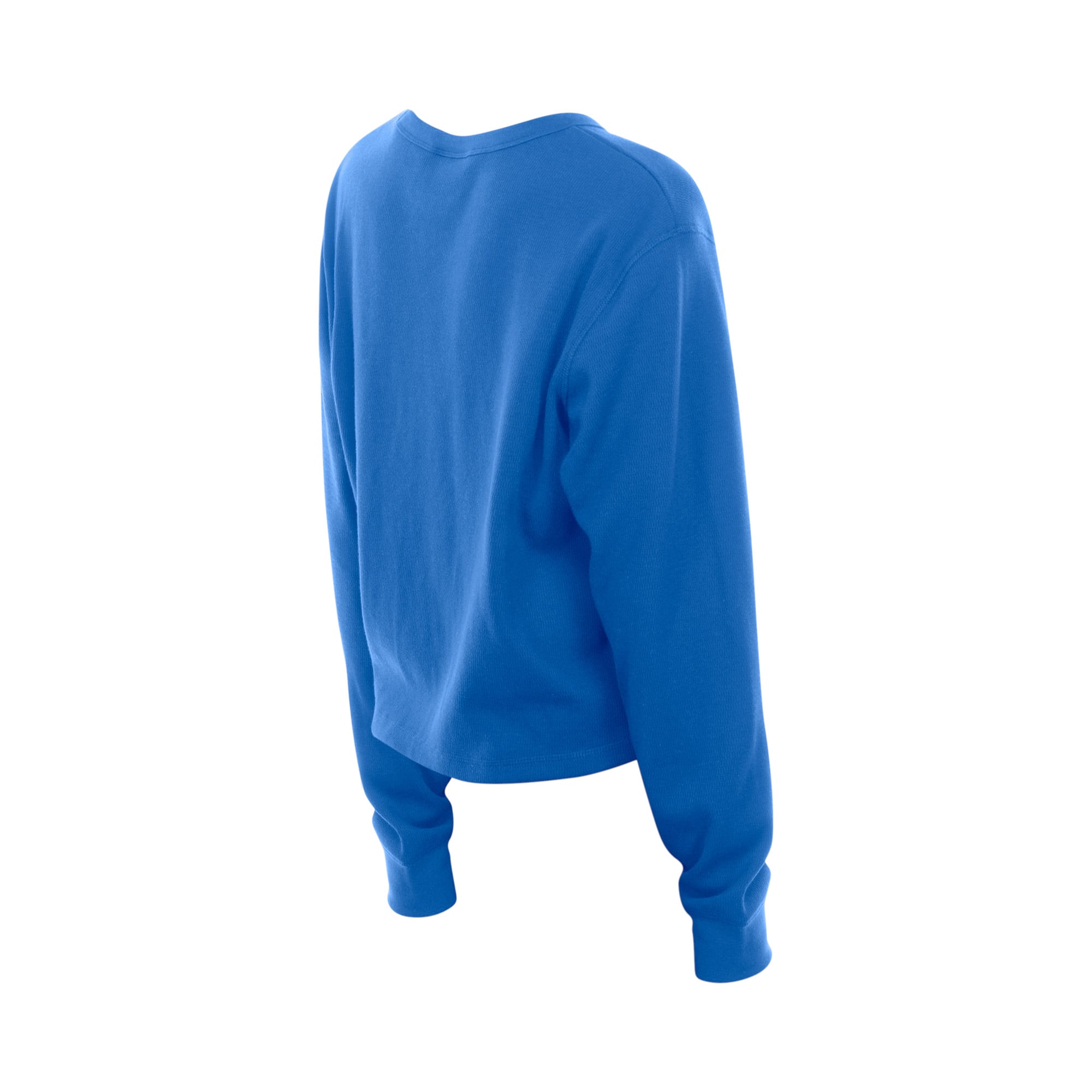 Women's New Era Royal Chicago Cubs Fan Collection Micro Thermal Boxy Long Sleeve T-Shirt