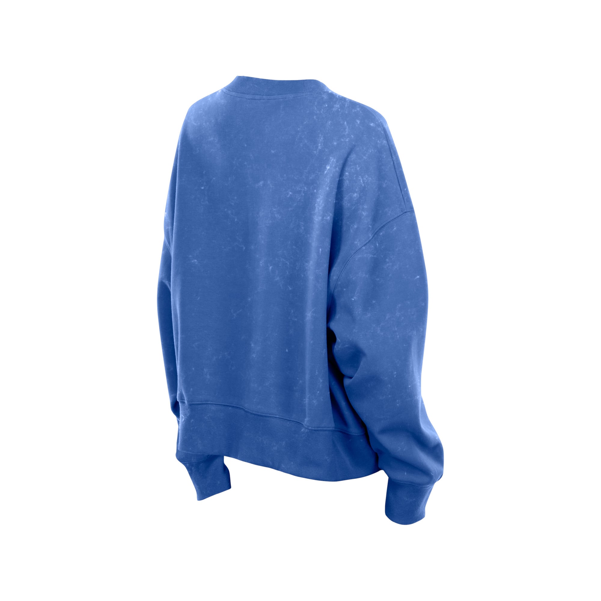 Women's New Era Royal Chicago Cubs Throwback Mineral Wash Boxy Sweatshirt