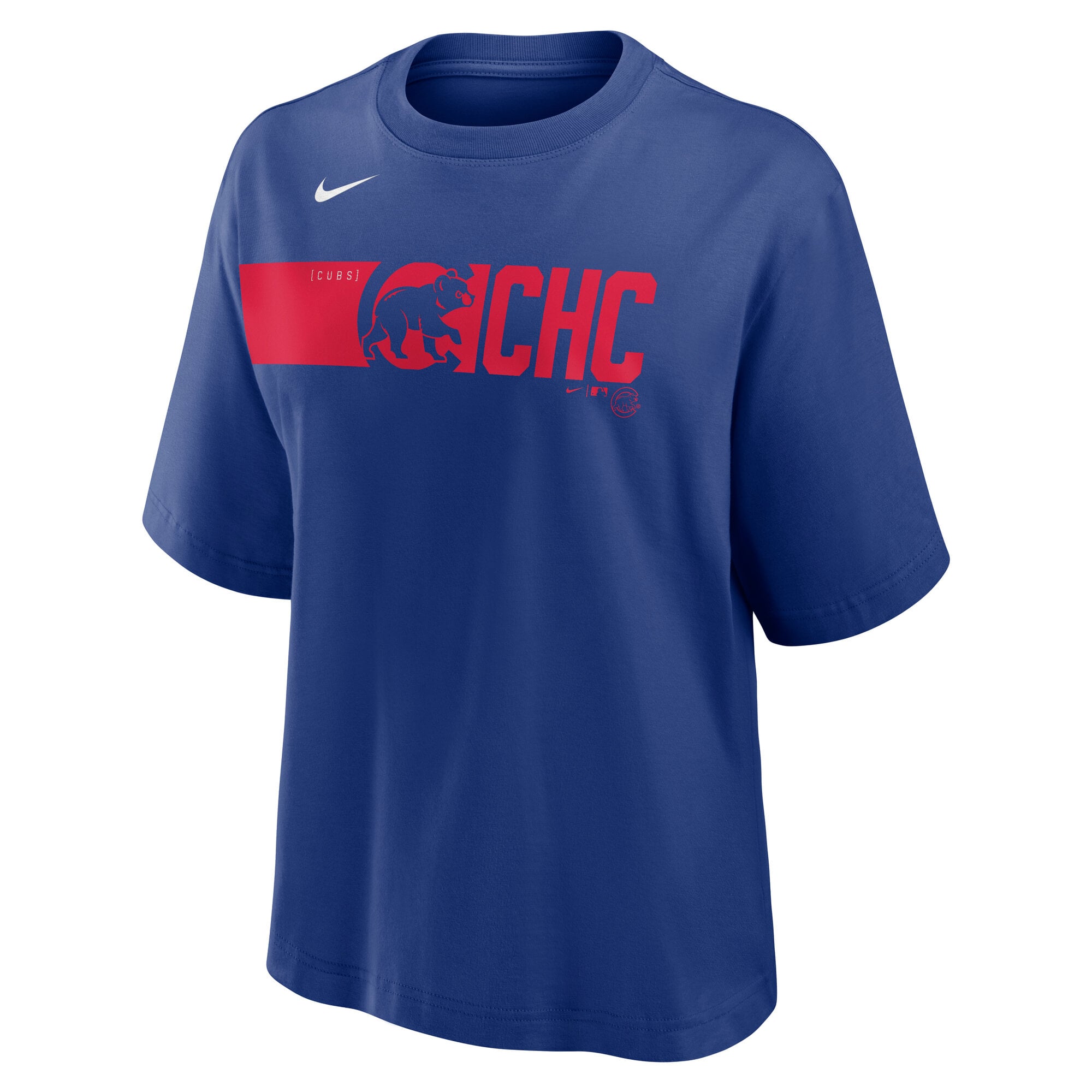 T-shirt Nike Royal Chicago Cubs Knockout Boxy pour femme