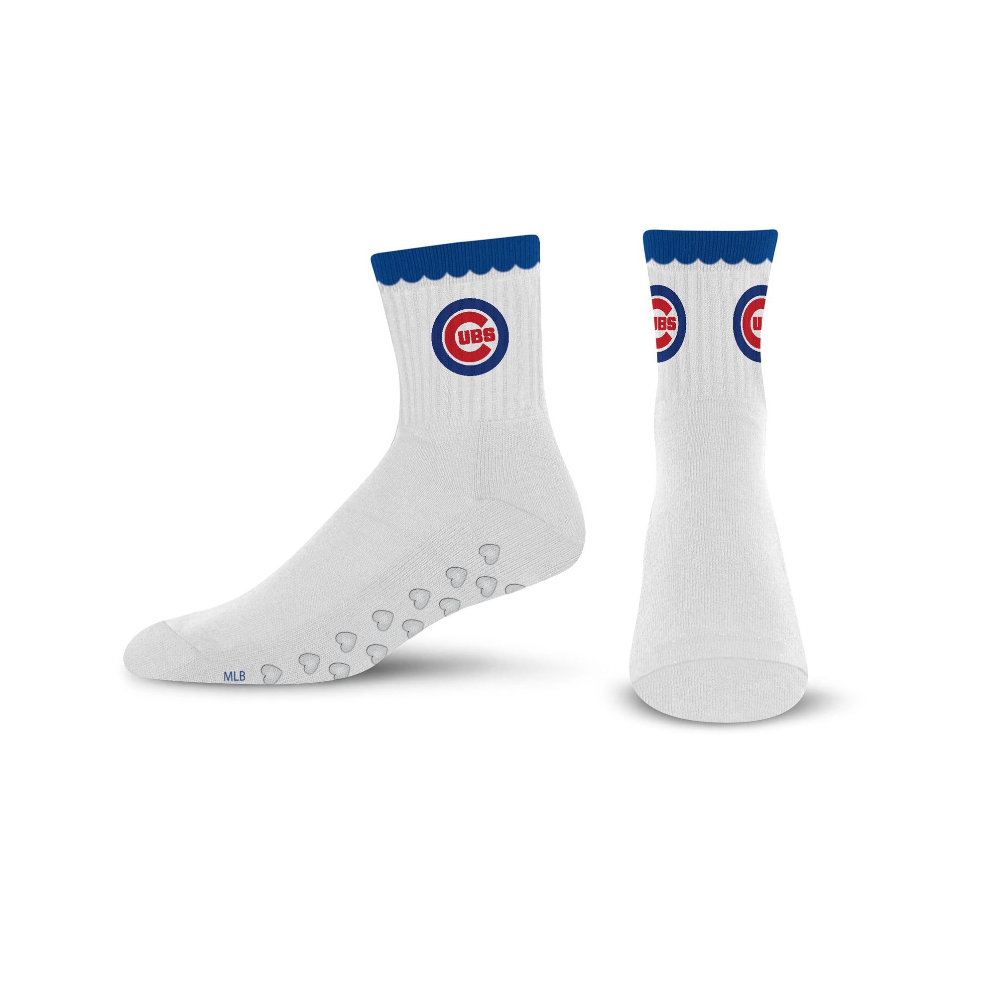 Women's PRO Compression  Chicago Cubs White Heartshape Grippers Yoga-Pilates Quarter Socks