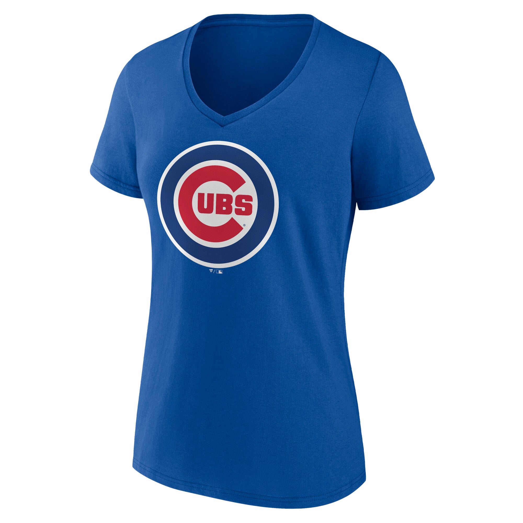 Women's  Royal Chicago Cubs Official Logo V-Neck T-Shirt
