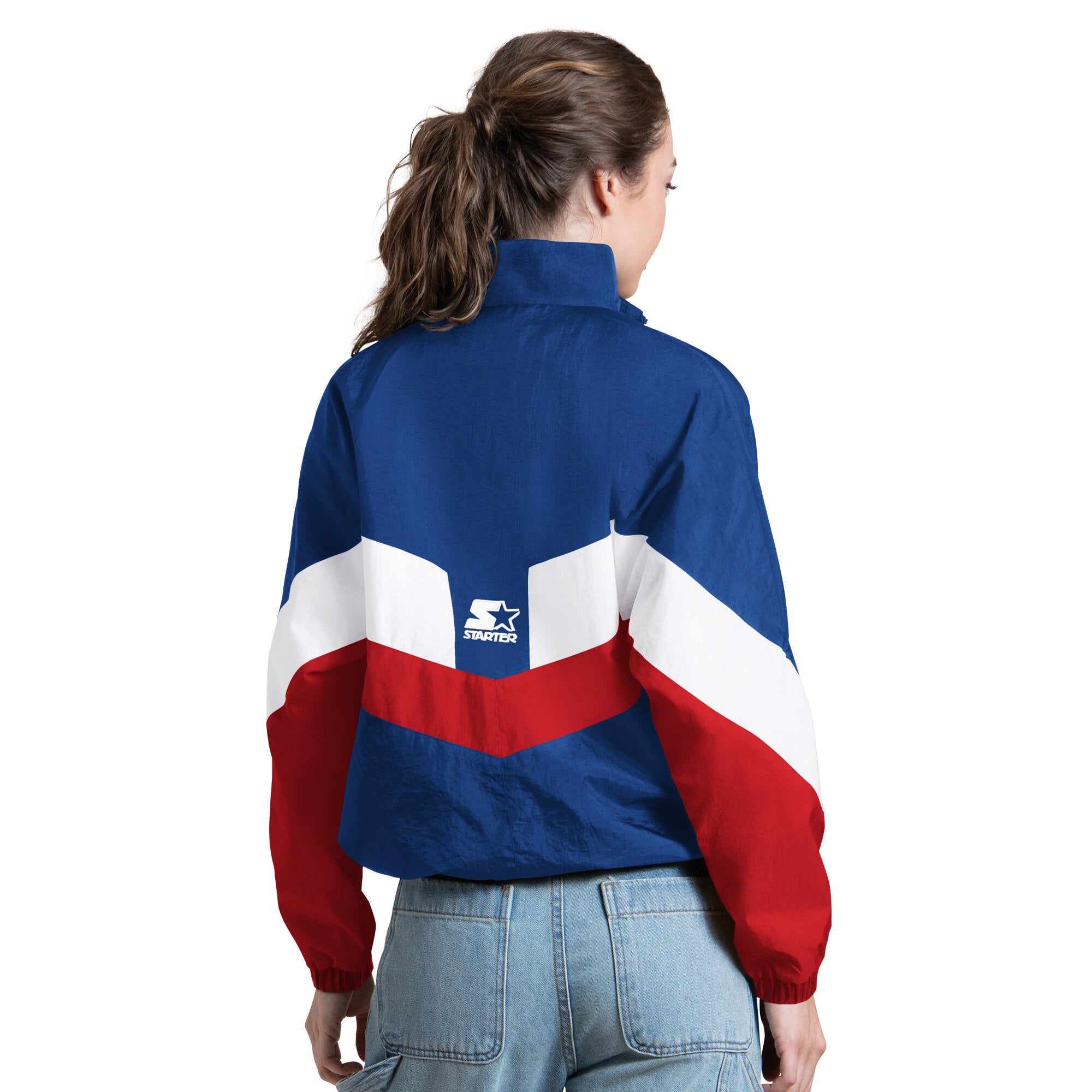 Pull à col zippé Starter Royal Chicago Cubs Yardline pour femme