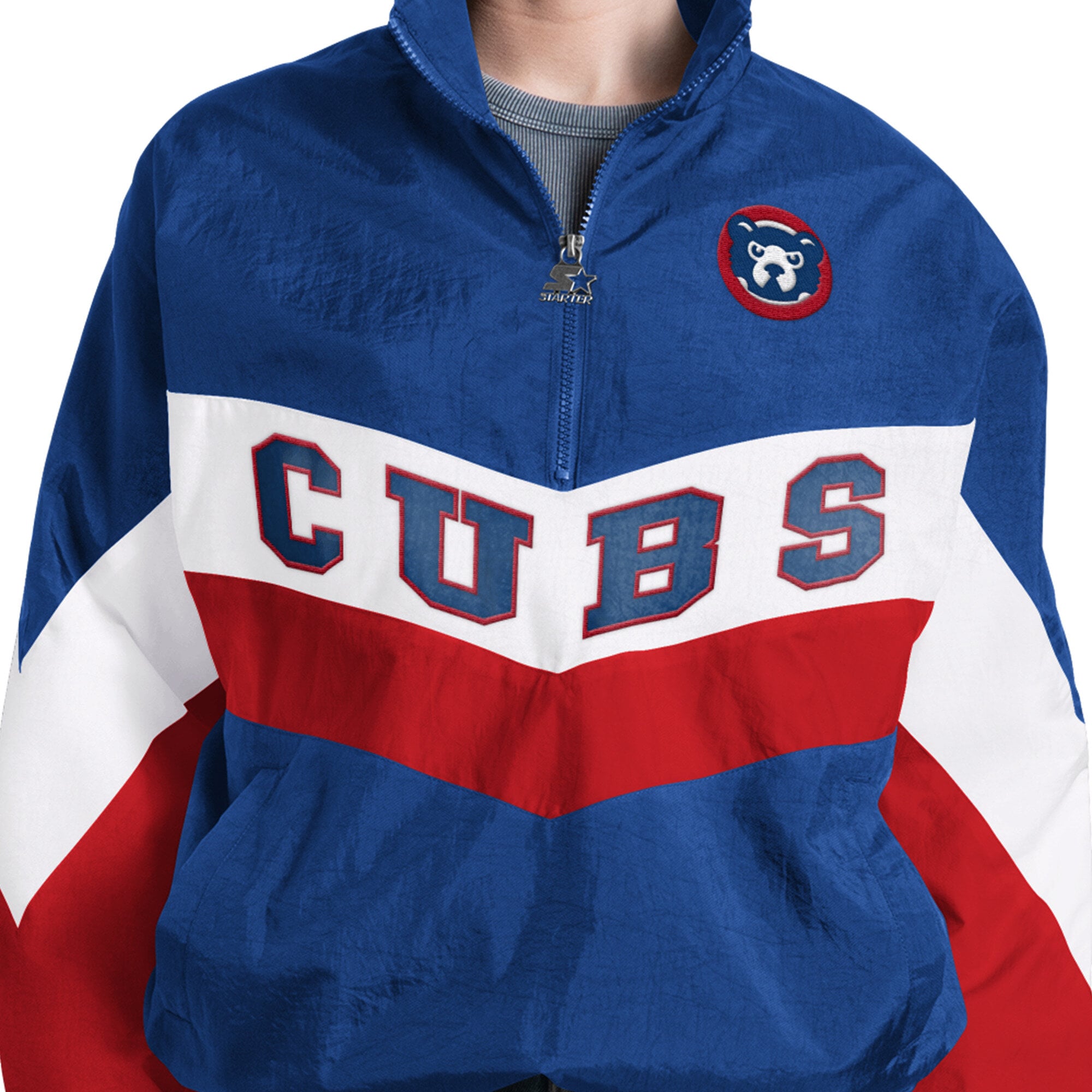 Pull à col zippé Starter Royal Chicago Cubs Yardline pour femme