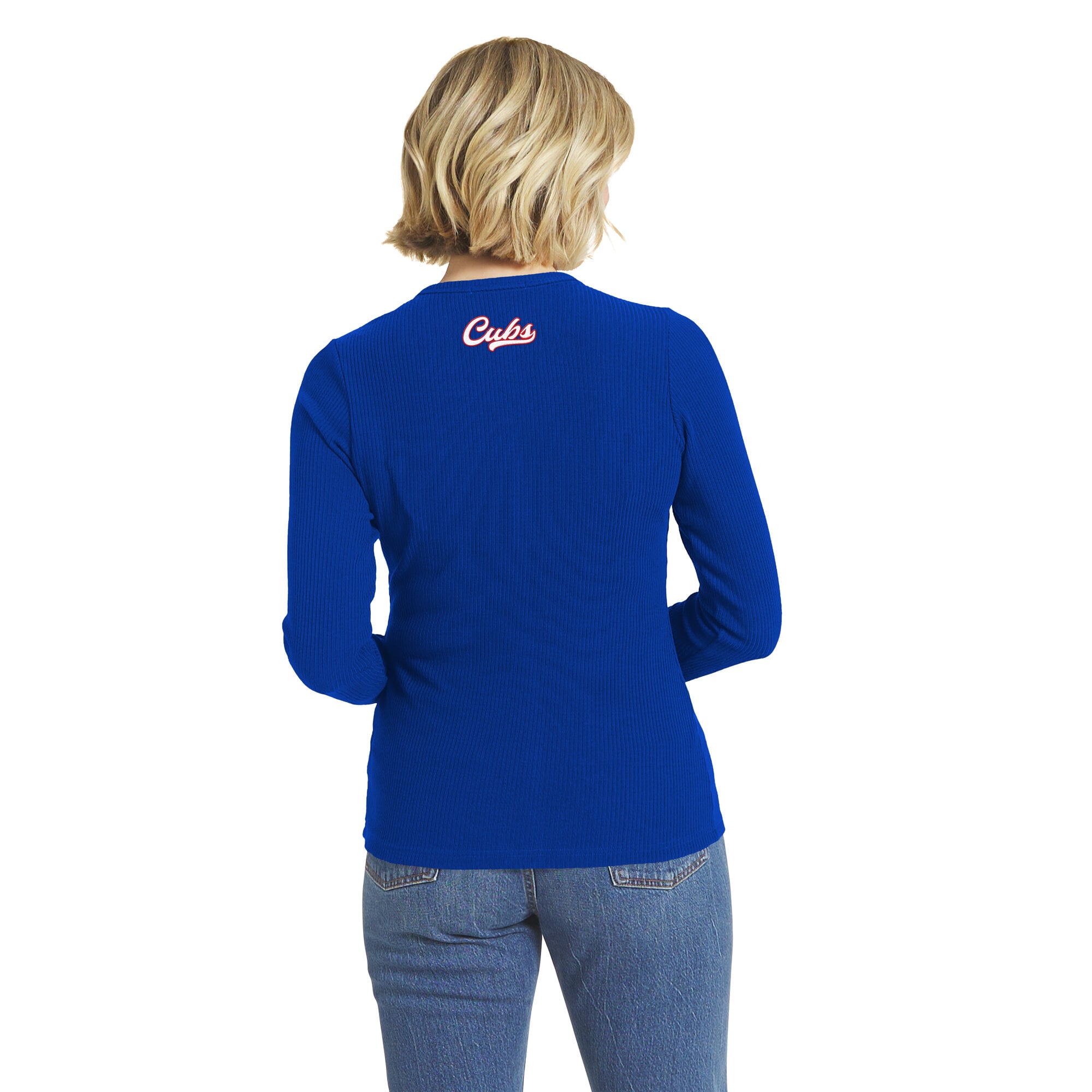 Pull boutonné côtelé royal Chicago Cubs de la marque WEAR by Erin Andrews pour femme