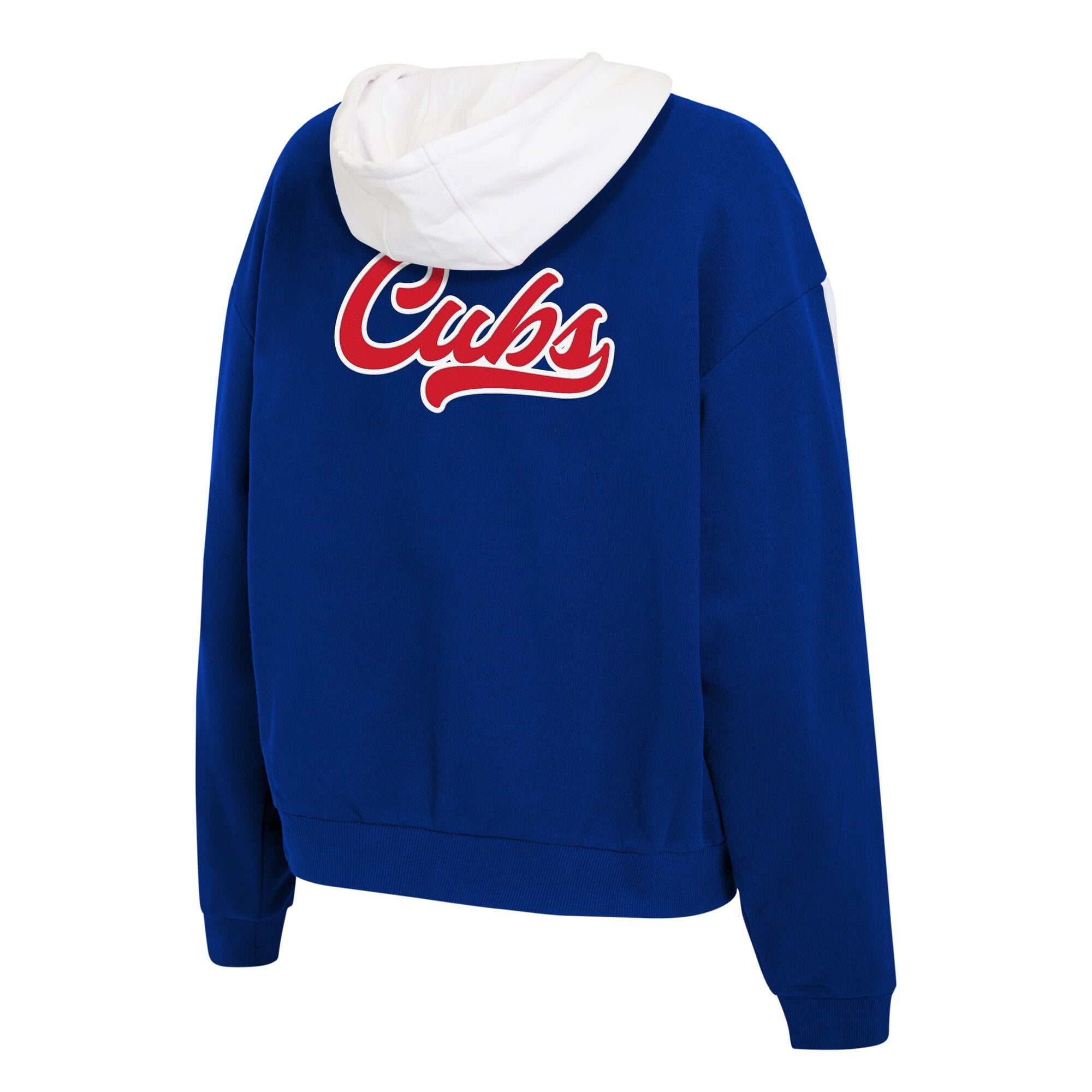 Sweat à capuche zippé pour femme WEAR by Erin Andrews, bleu roi et blanc, Chicago Cubs.