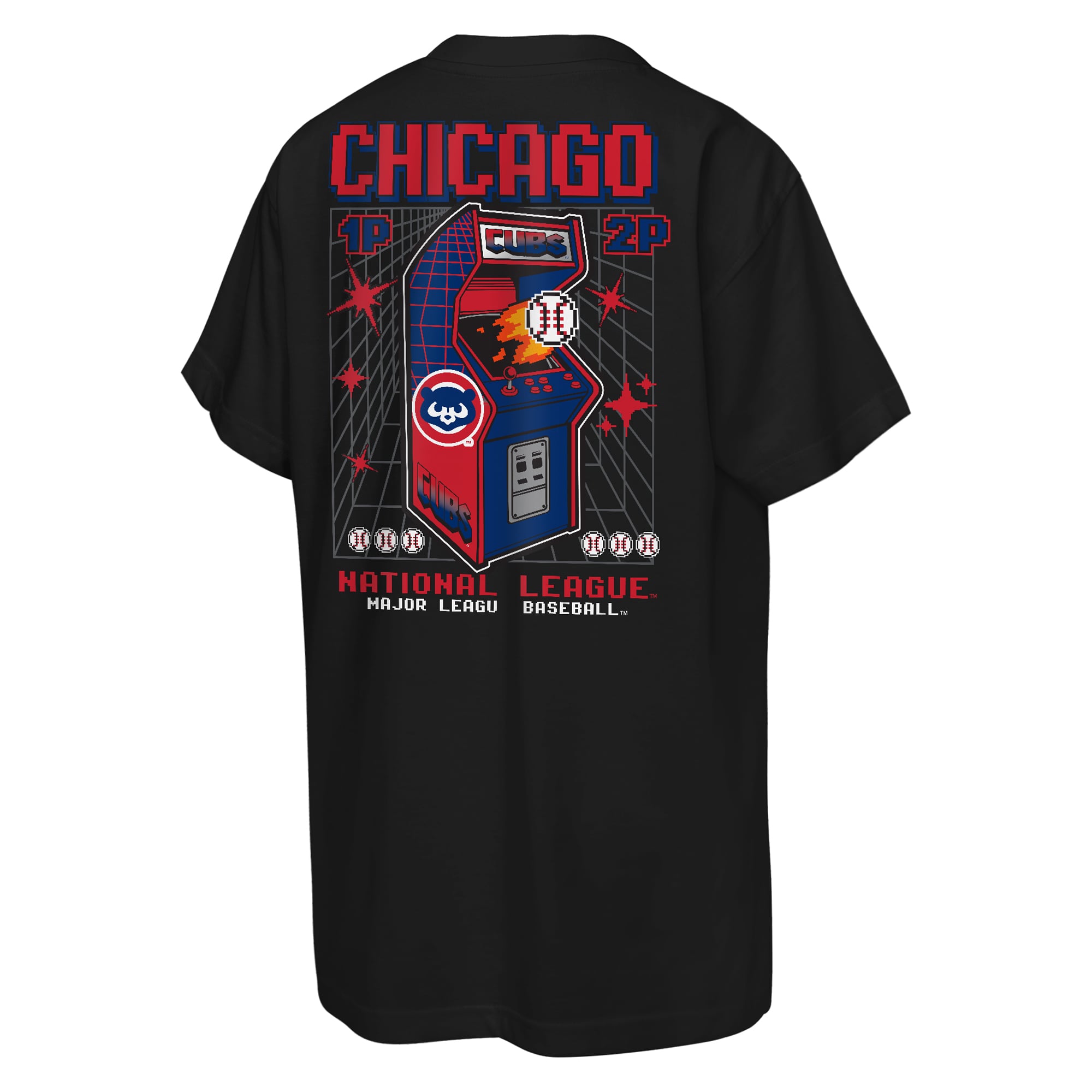 T-shirt rétro arcade noir Mitchell & Ness pour jeunes Chicago Cubs